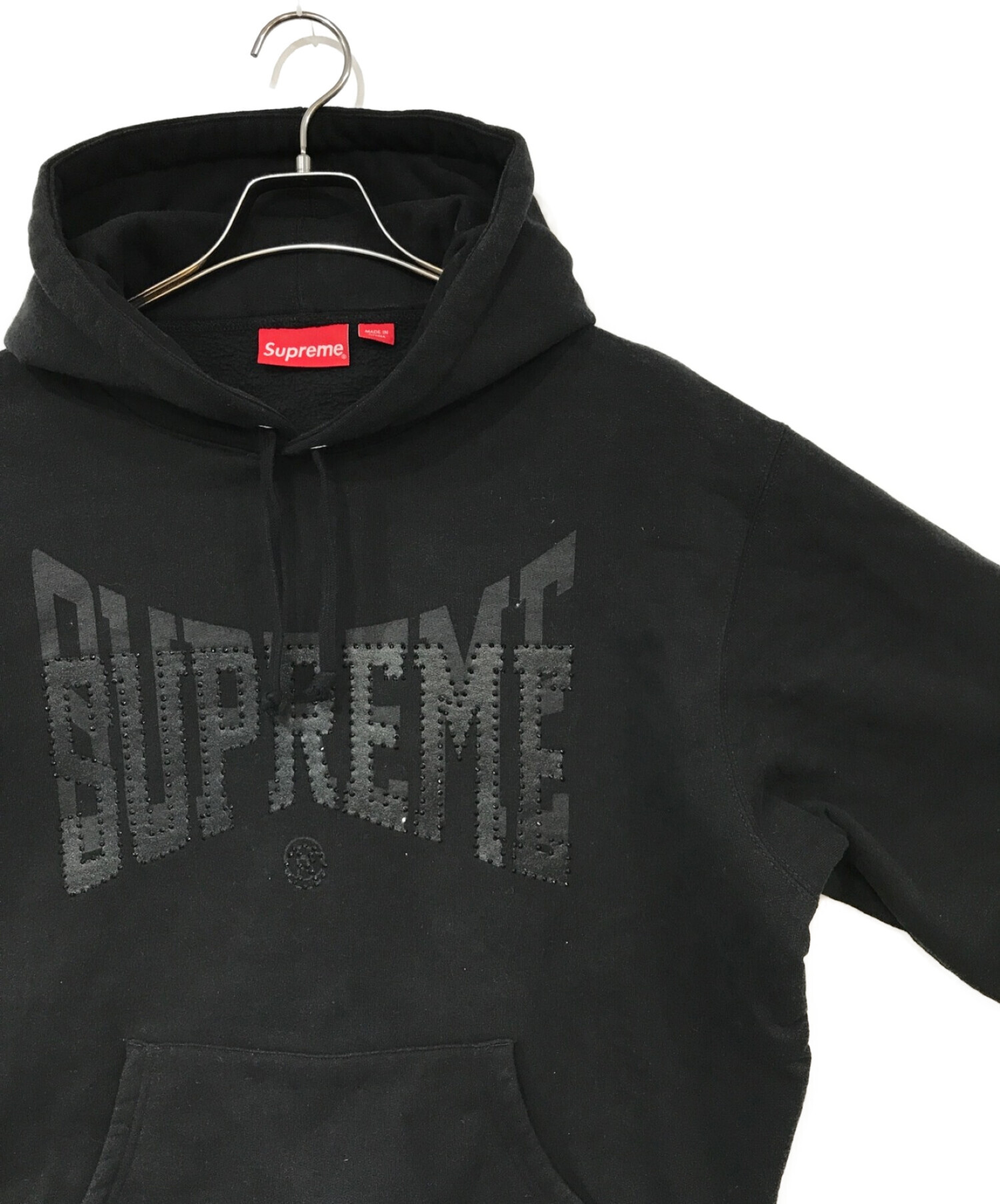 Supreme (シュプリーム) rhinestone shadow hooded sweatshirt ブラック サイズ:Medium