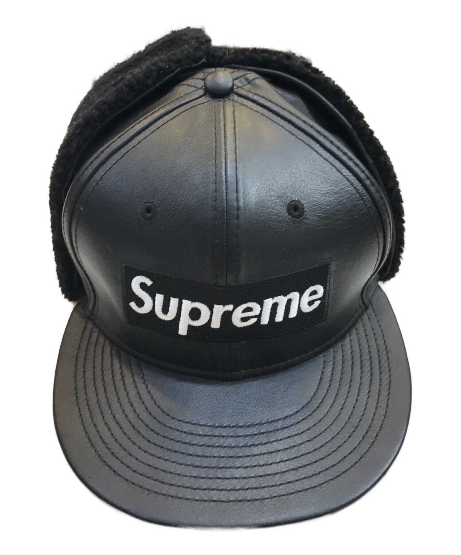 New Era (ニューエラ) SUPREME (シュプリーム) キャップ ブラック サイズ:7 3/8