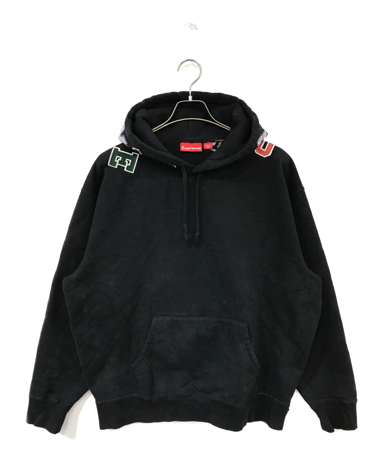 Supreme (シュプリーム) Scattered Applique Hooded Sweatshirt ブラック サイズ:L