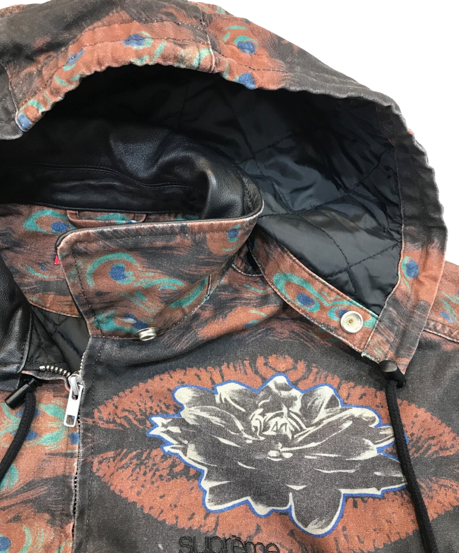 Supreme (シュプリーム) Leather collar utility jacket ブラウン サイズ:M