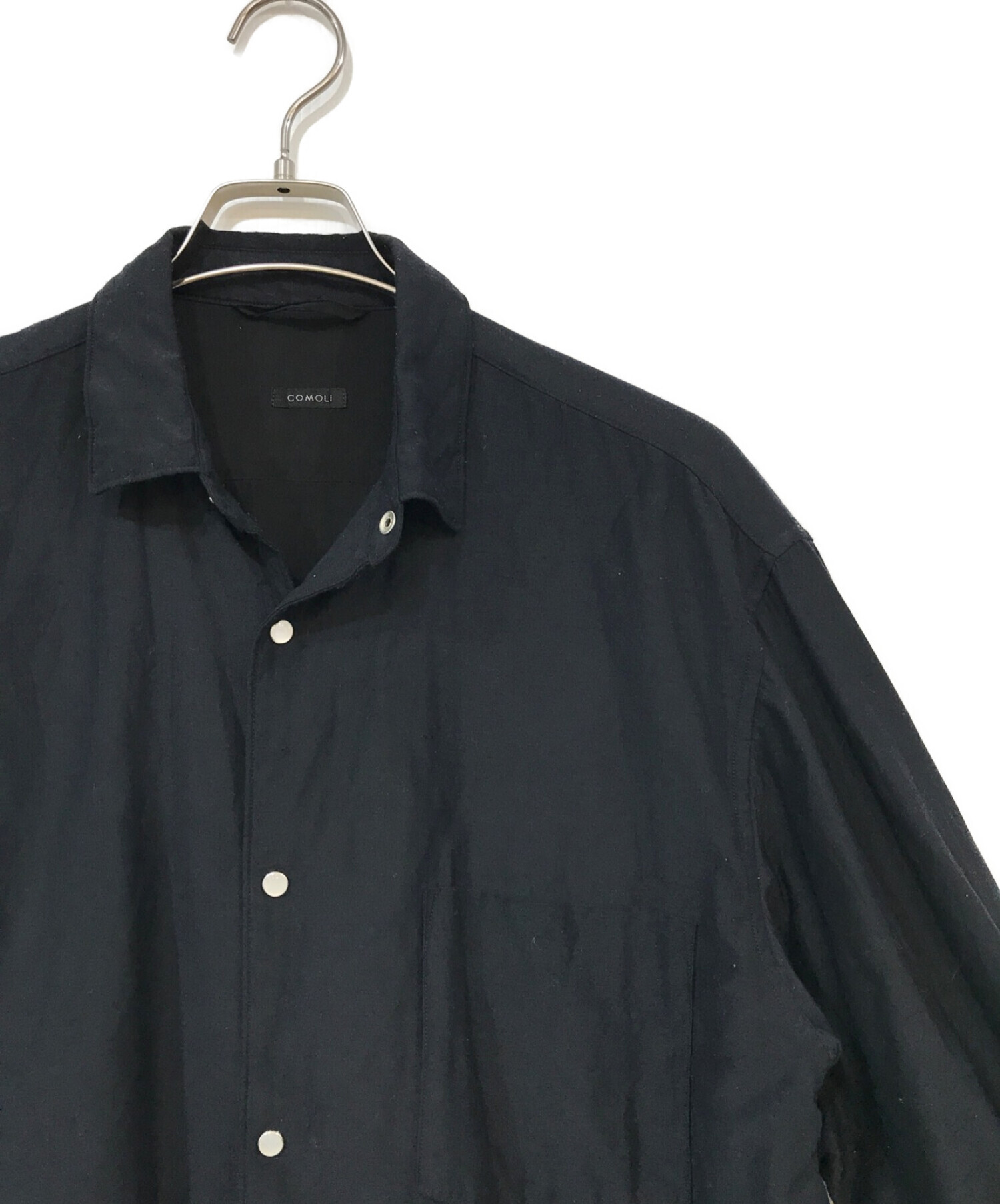 COMOLI (コモリ) ナイロンシルク中綿 シャツジャケット ネイビー サイズ:2