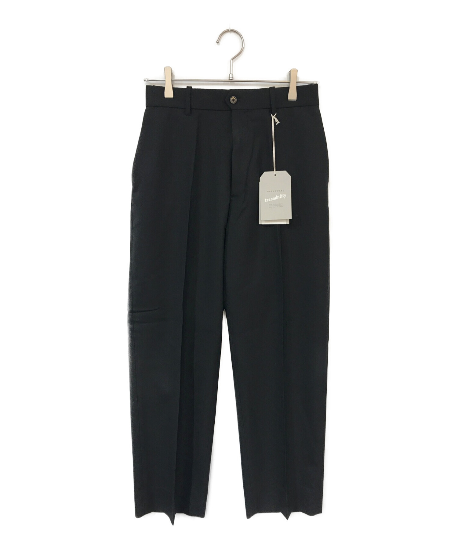 MARKAWARE (マーカウェア) FLAT FRONT TROUSERS ブラック サイズ:2