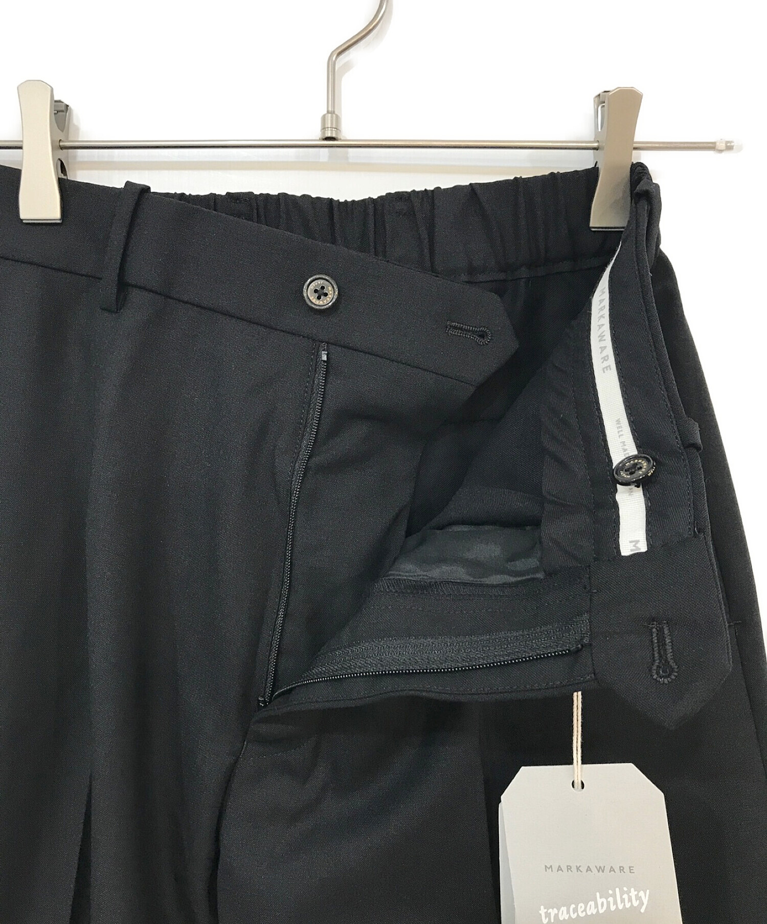 MARKAWARE (マーカウェア) FLAT FRONT TROUSERS ブラック サイズ:2