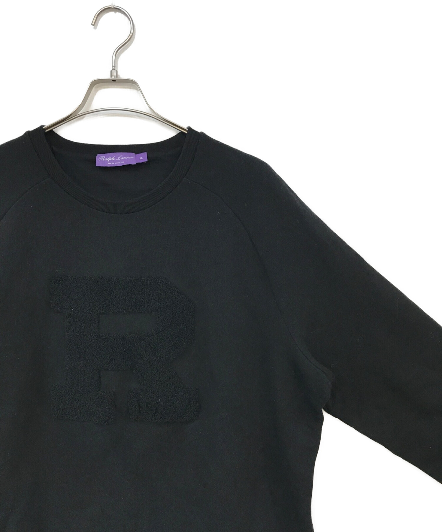 RALPH LAUREN PURPLE LABEL (ラルフ ローレン パープル レーベル) クルーネックスウェット ブラック サイズ:XL