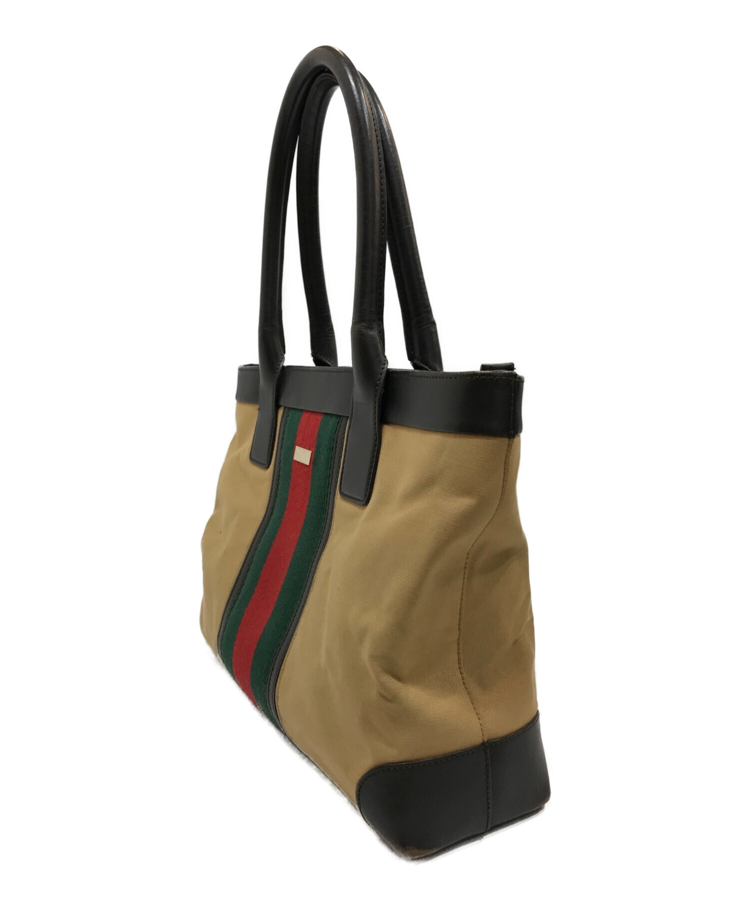 中古・古着通販】GUCCI (グッチ) シェリーラインキャンバスレザートート ベージュ×ブラウン｜ブランド・古着通販 トレファク公式【TREFAC  FASHION】スマホサイト