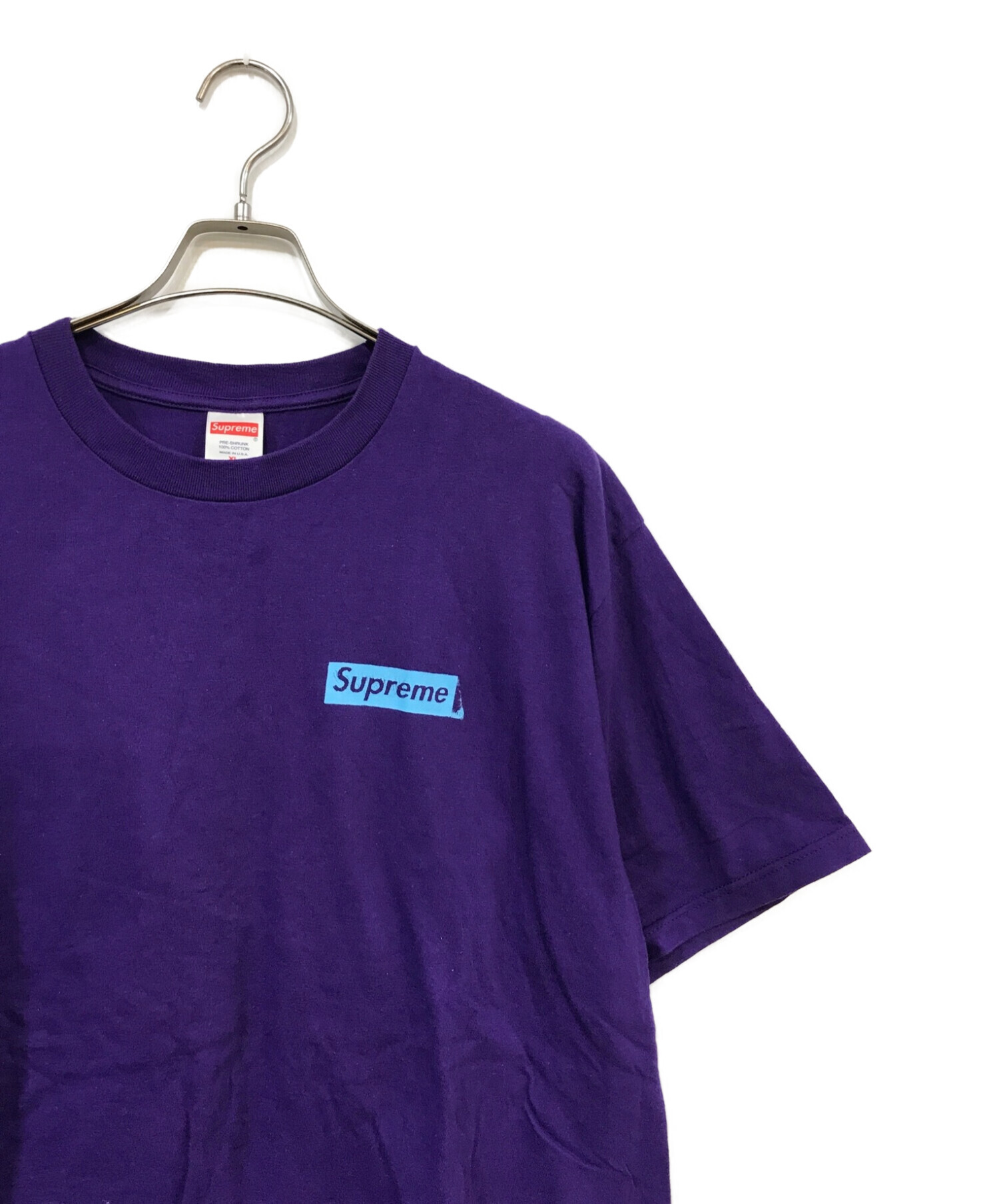 supreme Box Logo Tee 紫 パープル　Tシャツ　XLタグ表記XL