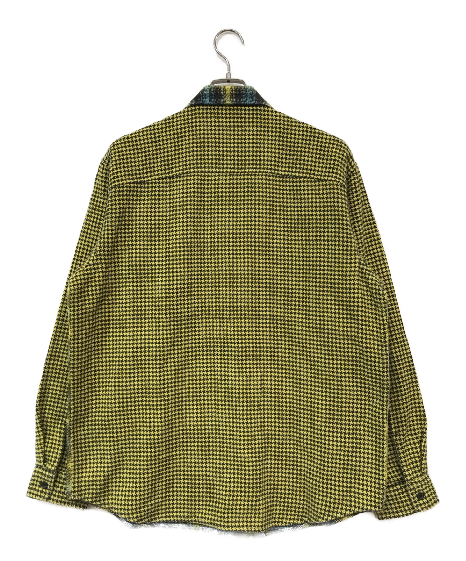 SUPREME (シュプリーム) Houndstooth Plaid flannel shirt イエロー サイズ:Ｍ