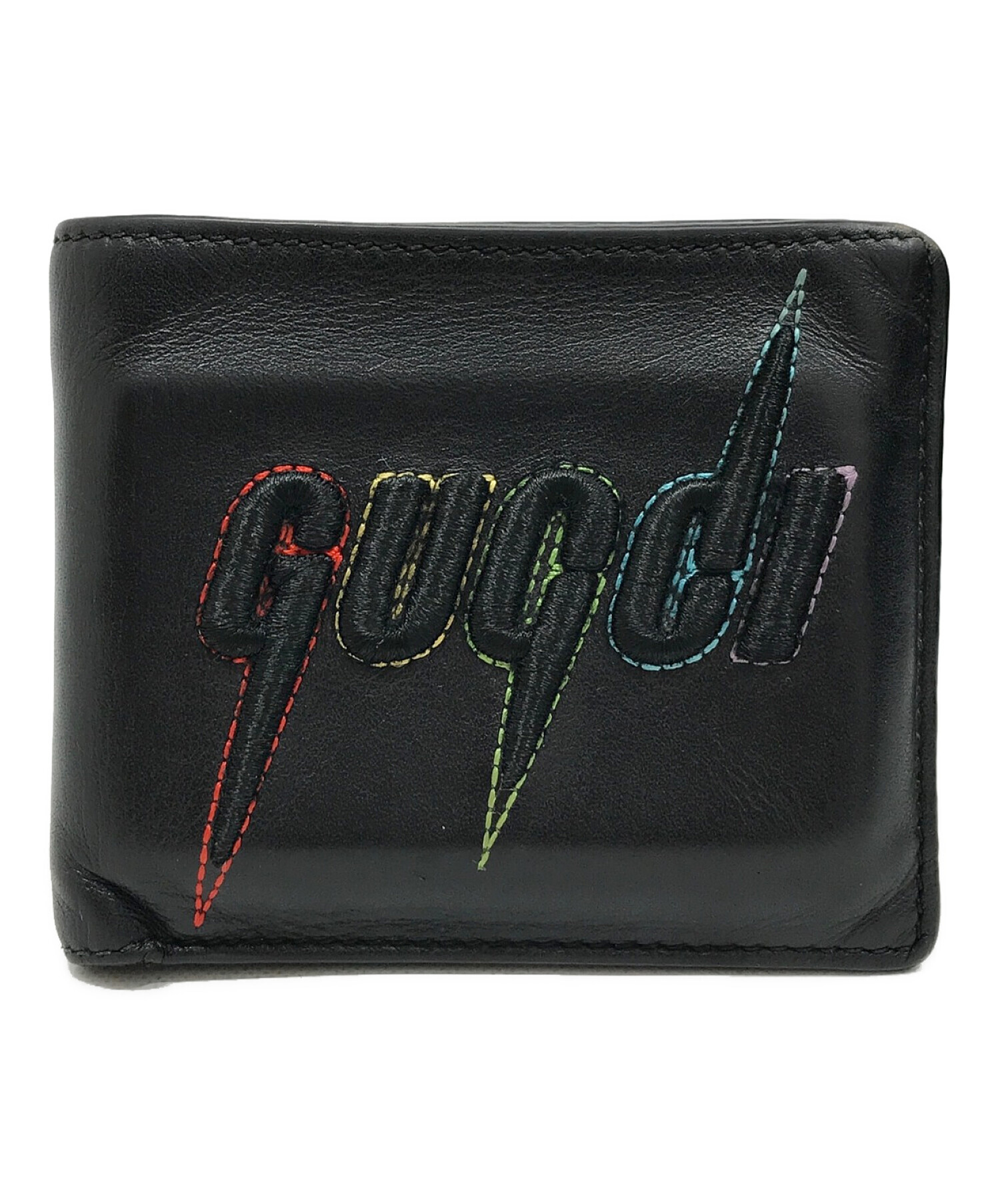 中古・古着通販】GUCCI (グッチ) ブレード エンブロイダリー 刺繍 二つ折り財布 ブラック｜ブランド・古着通販 トレファク公式【TREFAC  FASHION】スマホサイト