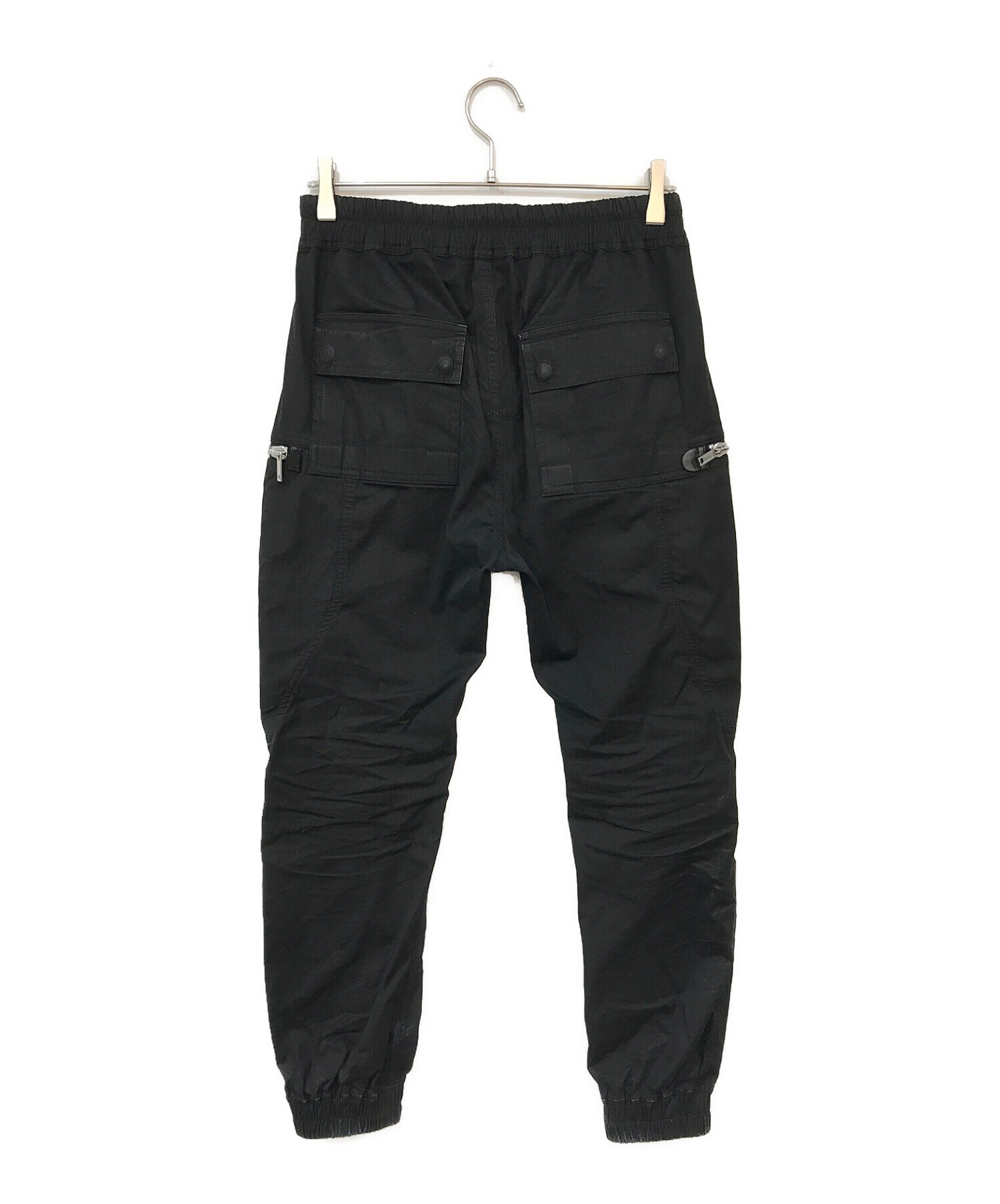 RICK OWENS (リックオウエンス) TECUATL CARGO JOG PANTS ブラック サイズ:38