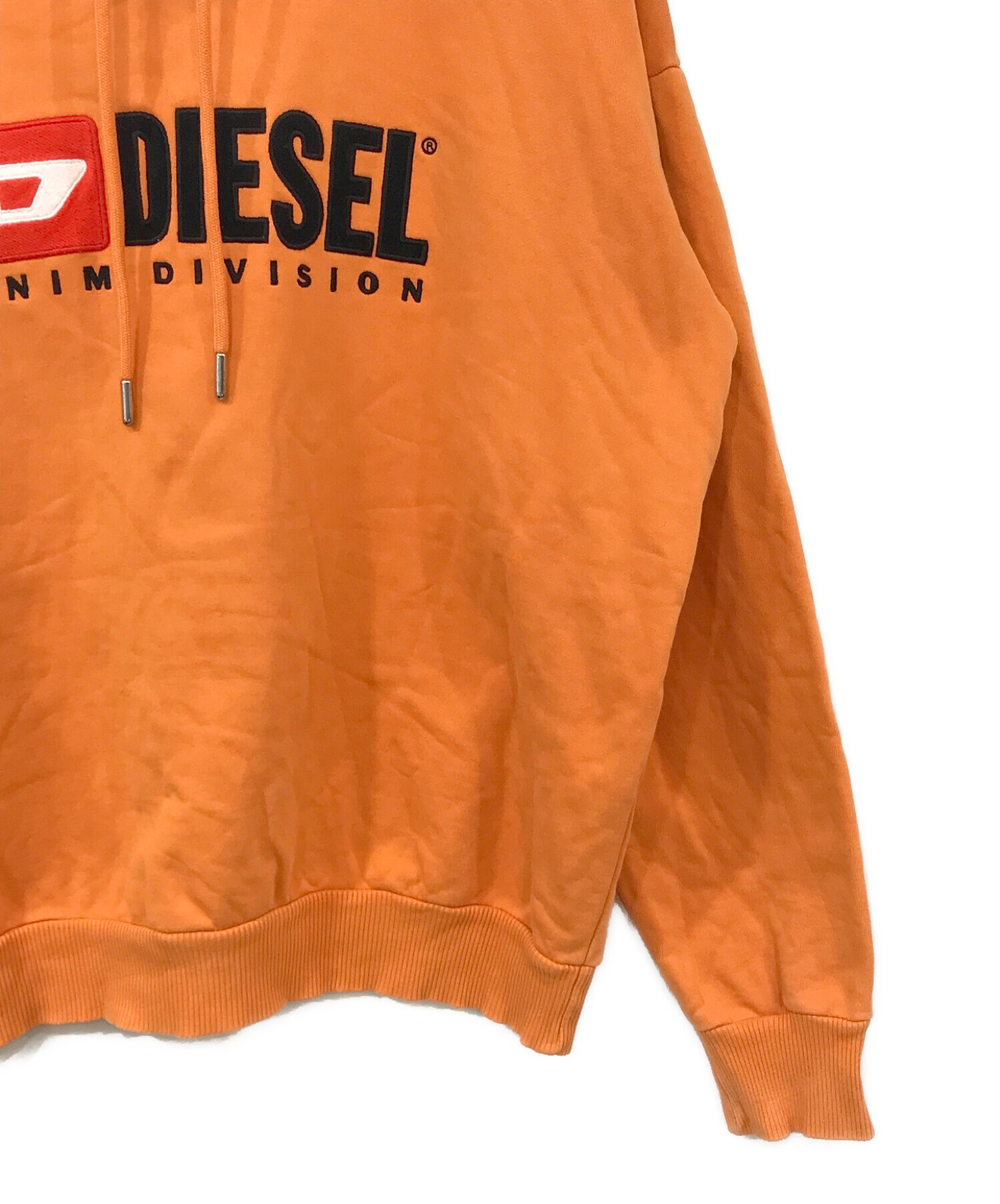 DIESEL (ディーゼル) ビックロゴプルオーバーパーカー オレンジ サイズ:L