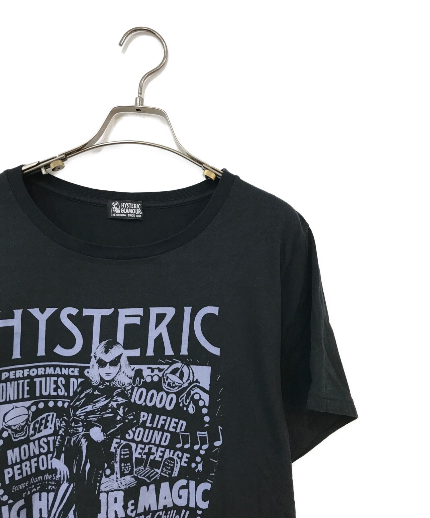 中古・古着通販】Hysteric Glamour (ヒステリックグラマー) HYS SHOW ビッグTシャツ ブラック  サイズ:ＦＲＥＥ｜ブランド・古着通販 トレファク公式【TREFAC FASHION】スマホサイト