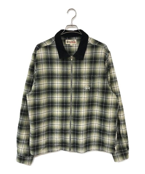 中古・古着通販】stussy (ステューシー) FRANK PLAID ZIP SHIRT グリーン サイズ:L｜ブランド・古着通販  トレファク公式【TREFAC FASHION】スマホサイト