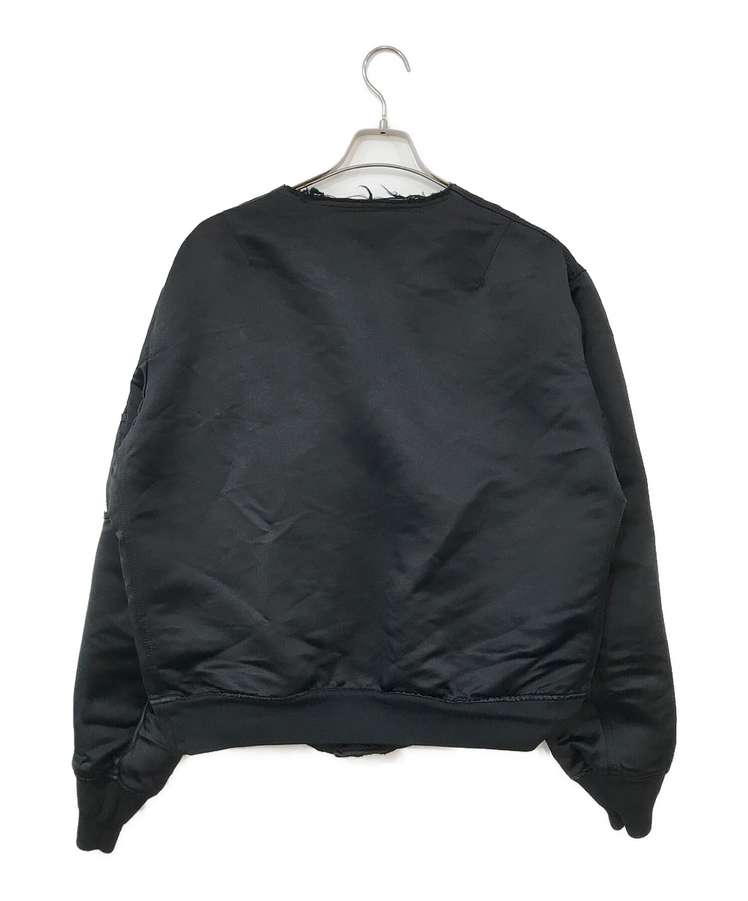 中古・古着通販】BLACK COMME des GARCONS (ブラック コムデギャルソン) エステルヘビーサテン MA-1 ブラック  サイズ:Ｌ｜ブランド・古着通販 トレファク公式【TREFAC FASHION】スマホサイト