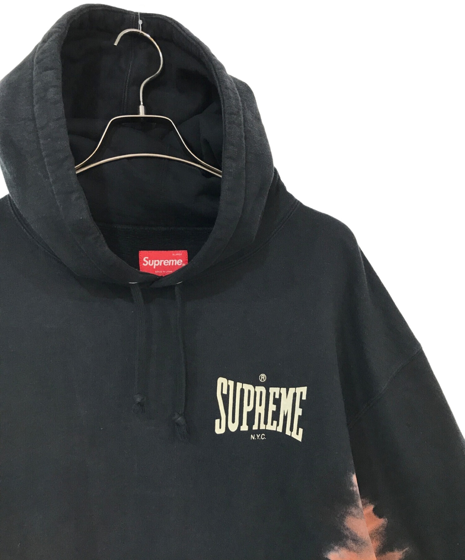 SUPREME (シュプリーム) Bleached hooded sweatshirt ブラック サイズ:ＸＬ