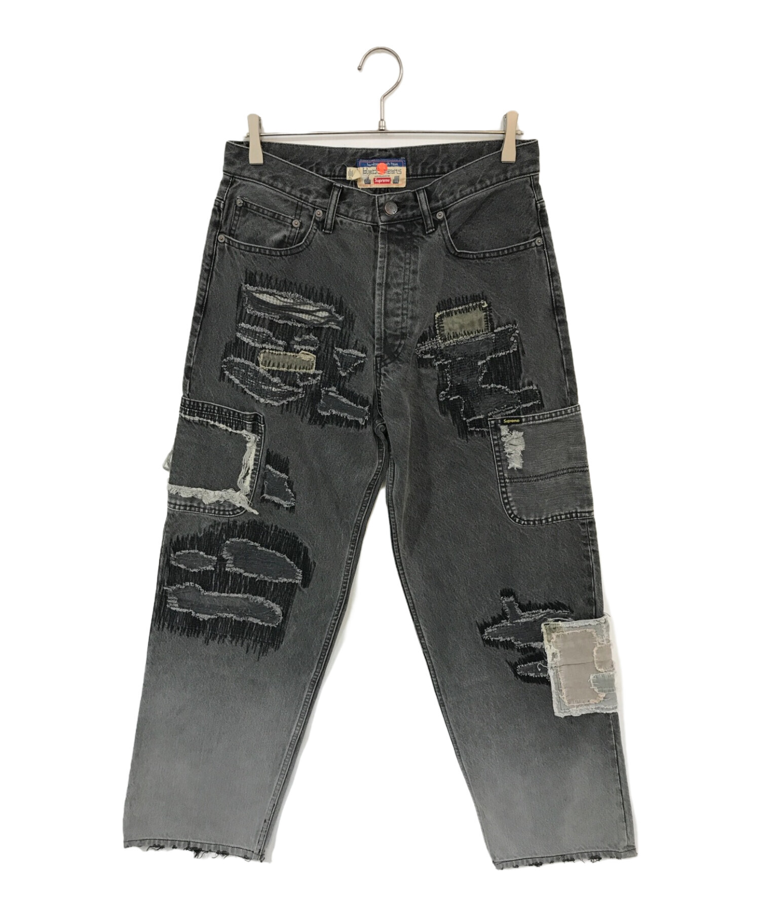 中古・古着通販】SUPREME (シュプリーム) blackmeans (ブラックミーンズ) Mended Loose Fit Jean グレー  サイズ:W30｜ブランド・古着通販 トレファク公式【TREFAC FASHION】スマホサイト