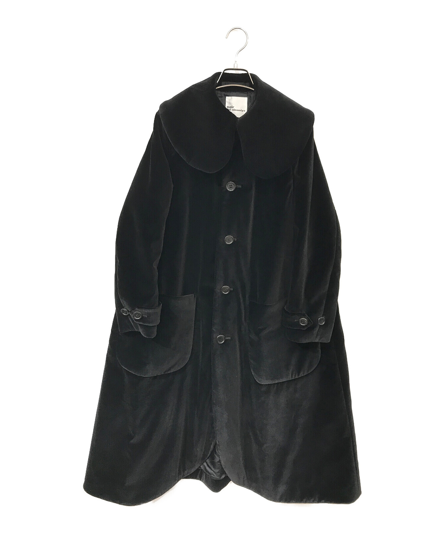 中古・古着通販】noir kei ninomiya (ノワール ケイ ニノミヤ) ベロアステンカラーコート ブラック サイズ:XS｜ブランド・古着通販  トレファク公式【TREFAC FASHION】スマホサイト