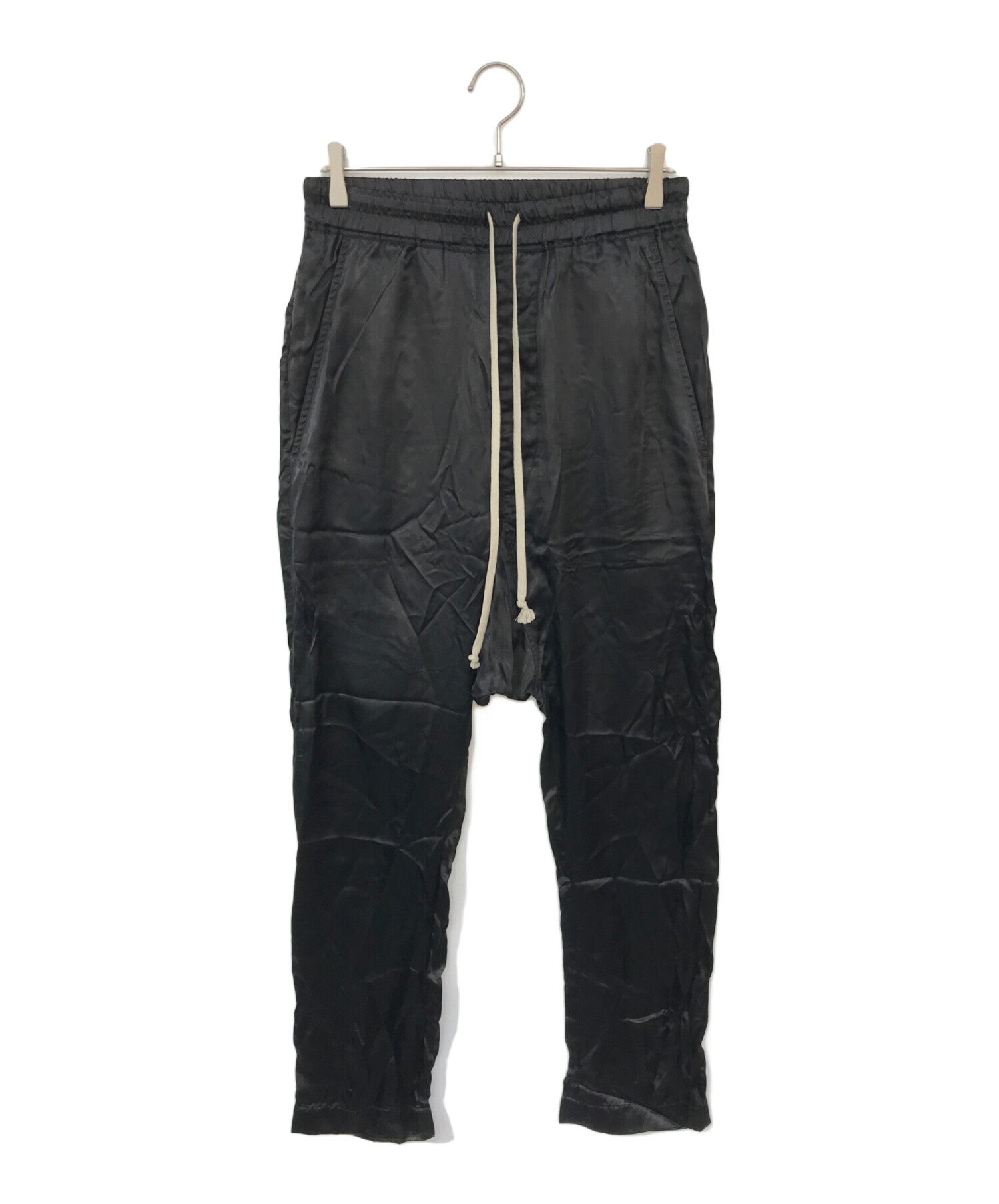 中古・古着通販】RICK OWENS (リックオウエンス) キュプラドローストリングサルエルパンツ ブラック サイズ:48｜ブランド・古着通販  トレファク公式【TREFAC FASHION】スマホサイト