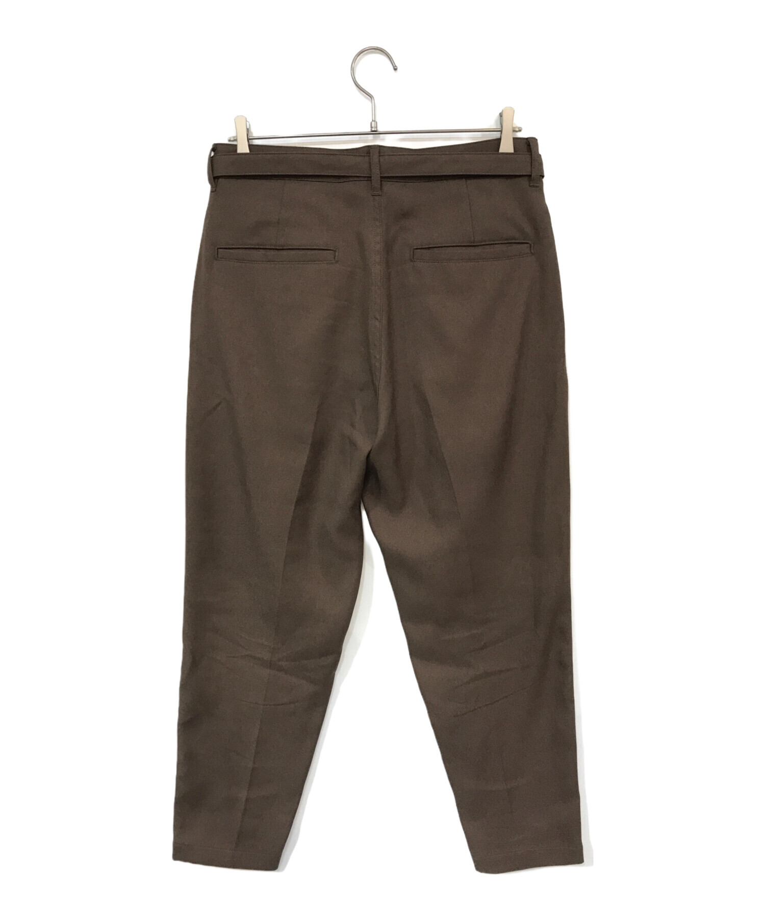 MR.OLIVE (ミスターオリーブ) RETRO POLYESTER TWILL/BELTED WIDE TAPERED PANTS ブラウン  サイズ:M