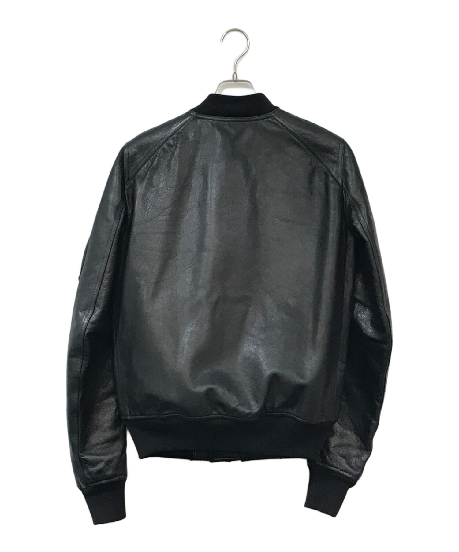 中古・古着通販】RICK OWENS (リックオウエンス) レザーボンバージャケット ブラック サイズ:48｜ブランド・古着通販  トレファク公式【TREFAC FASHION】スマホサイト