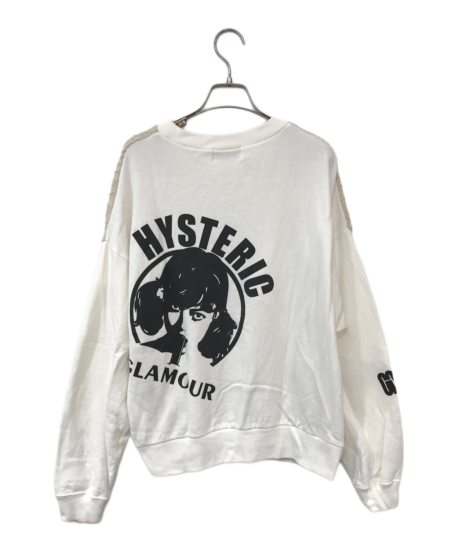 中古・古着通販】Hysteric Glamour (ヒステリックグラマー) ドッキングスウェット ホワイト サイズ:FREE｜ブランド・古着通販  トレファク公式【TREFAC FASHION】スマホサイト