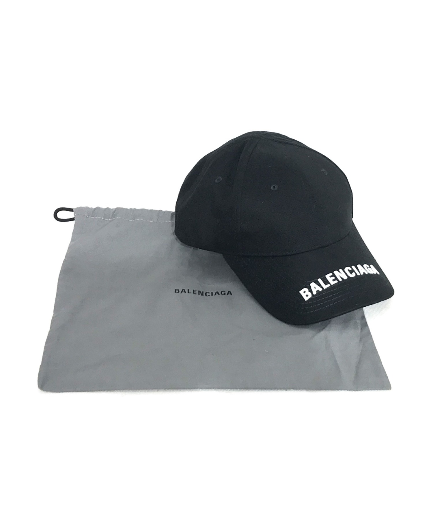 BALENCIAGA (バレンシアガ) HAT LOGO VISOR CAP ブラック サイズ:L
