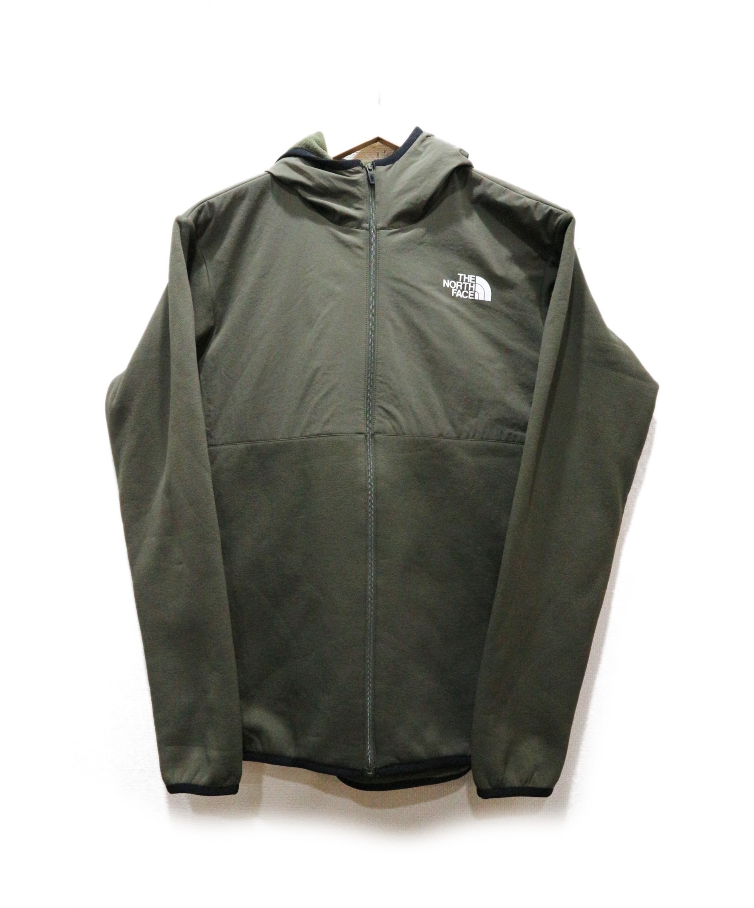 THE NORTH FACE (ザノースフェイス) ハイブリッドナイロンフリースフーディ オリーブ サイズ:M NL72080