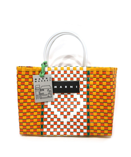 【中古・古着通販】MARNI (マルニ) カゴバッグ オレンジ×イエロー