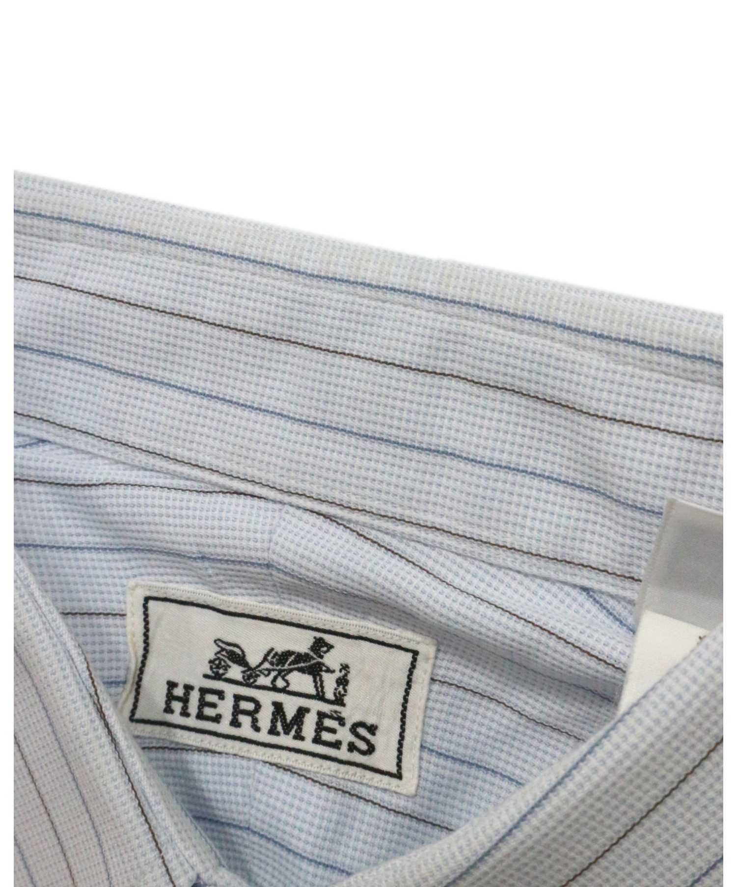 HERMES (エルメス) シャツ ブルー サイズ:41/16 ストライプ