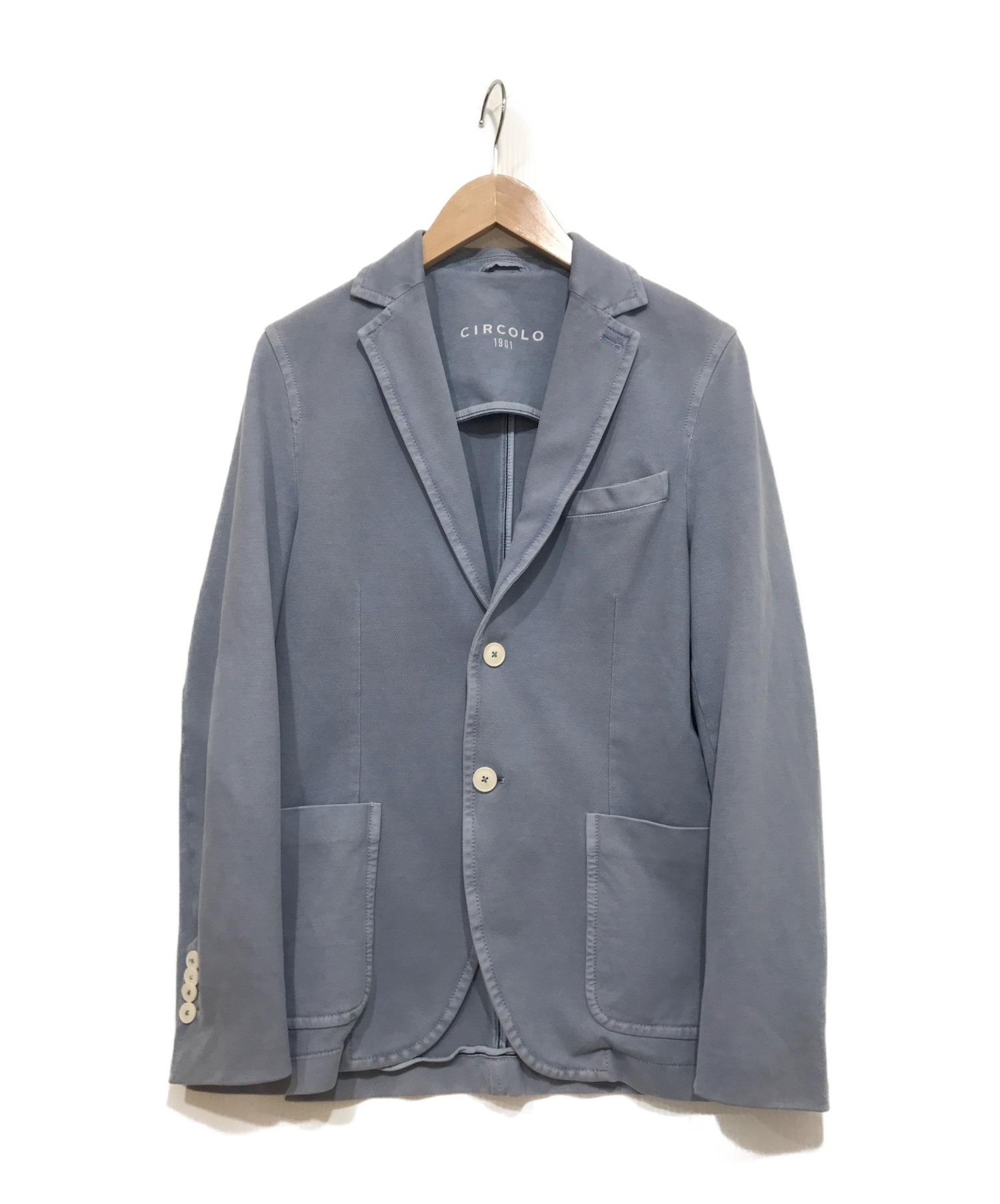 Circolo 1901 (チルコロ1901) コットンテーラードジャケット ブルー サイズ:46
