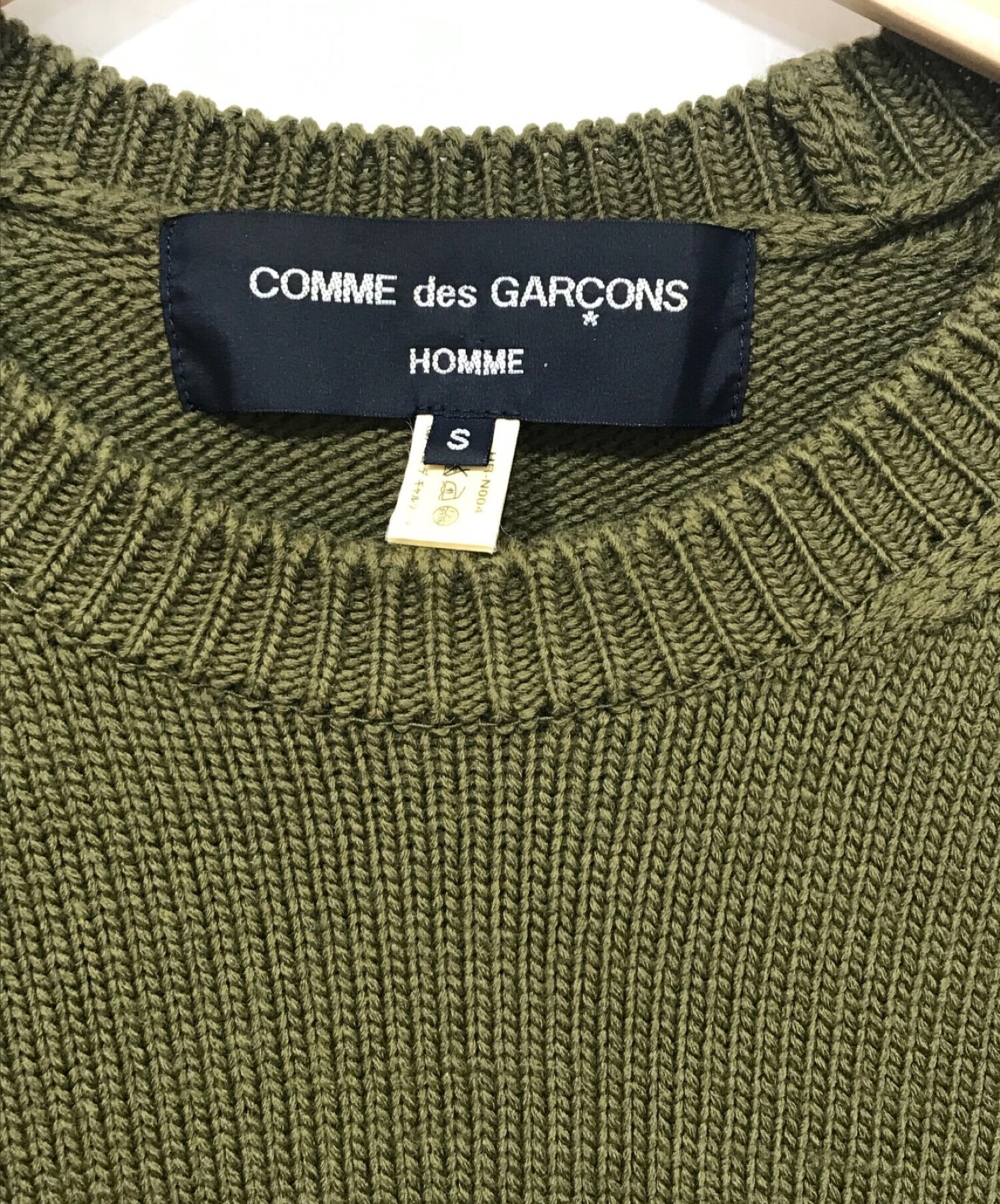 COMME des GARCONS HOMME (コムデギャルソン オム) クルーネックニット オリーブ サイズ:S