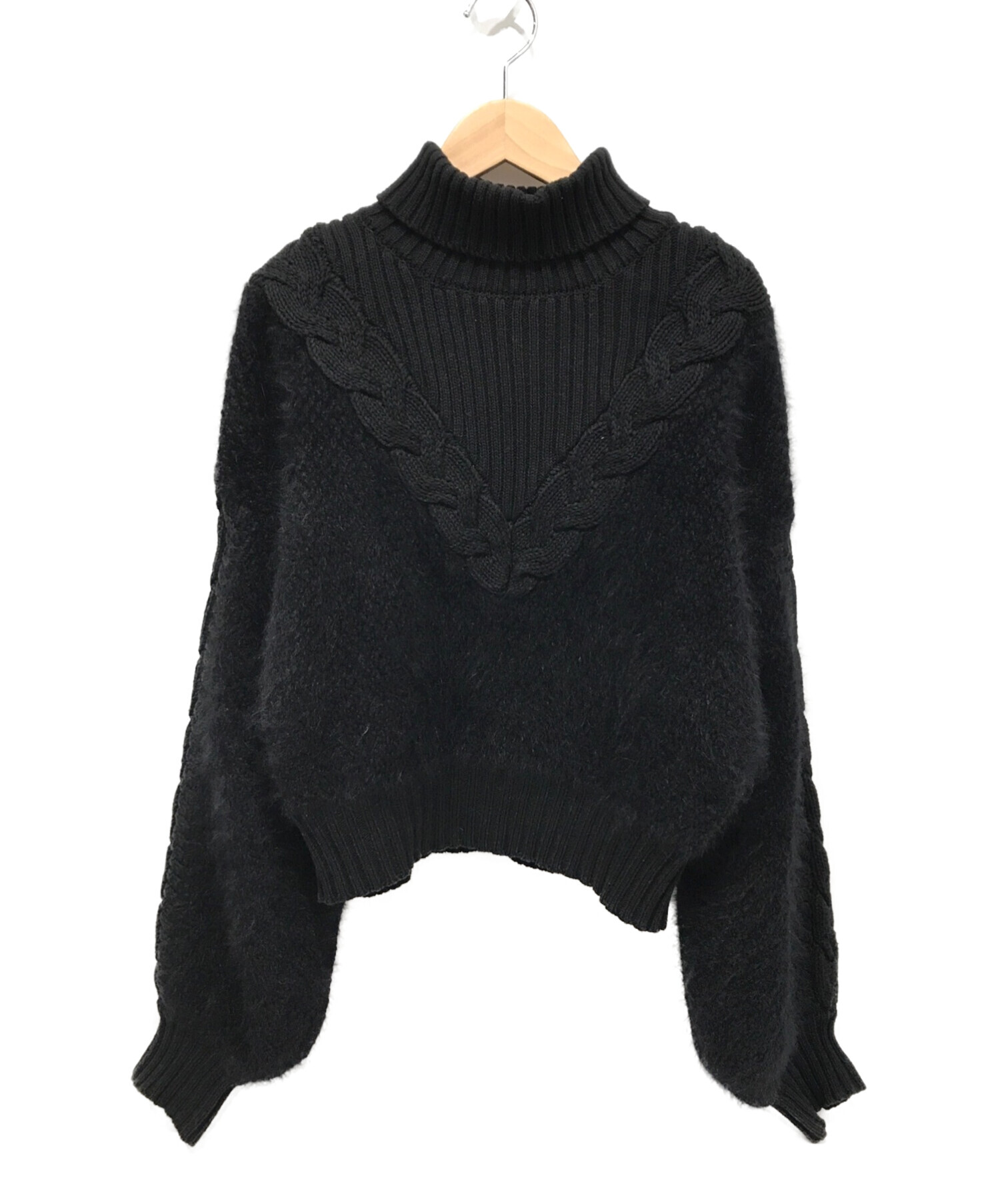 PAMEO POSE (パメオポーズ) Angola Mix Knit Top ブラック サイズ:F