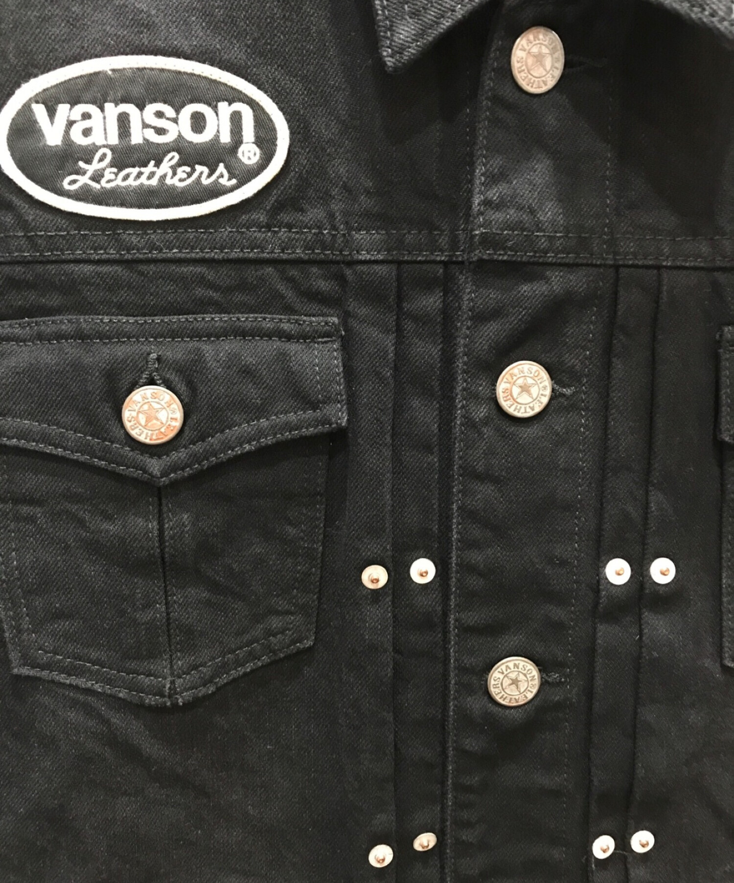 VANSON (バンソン) デニムジャケット ブラック サイズ:L