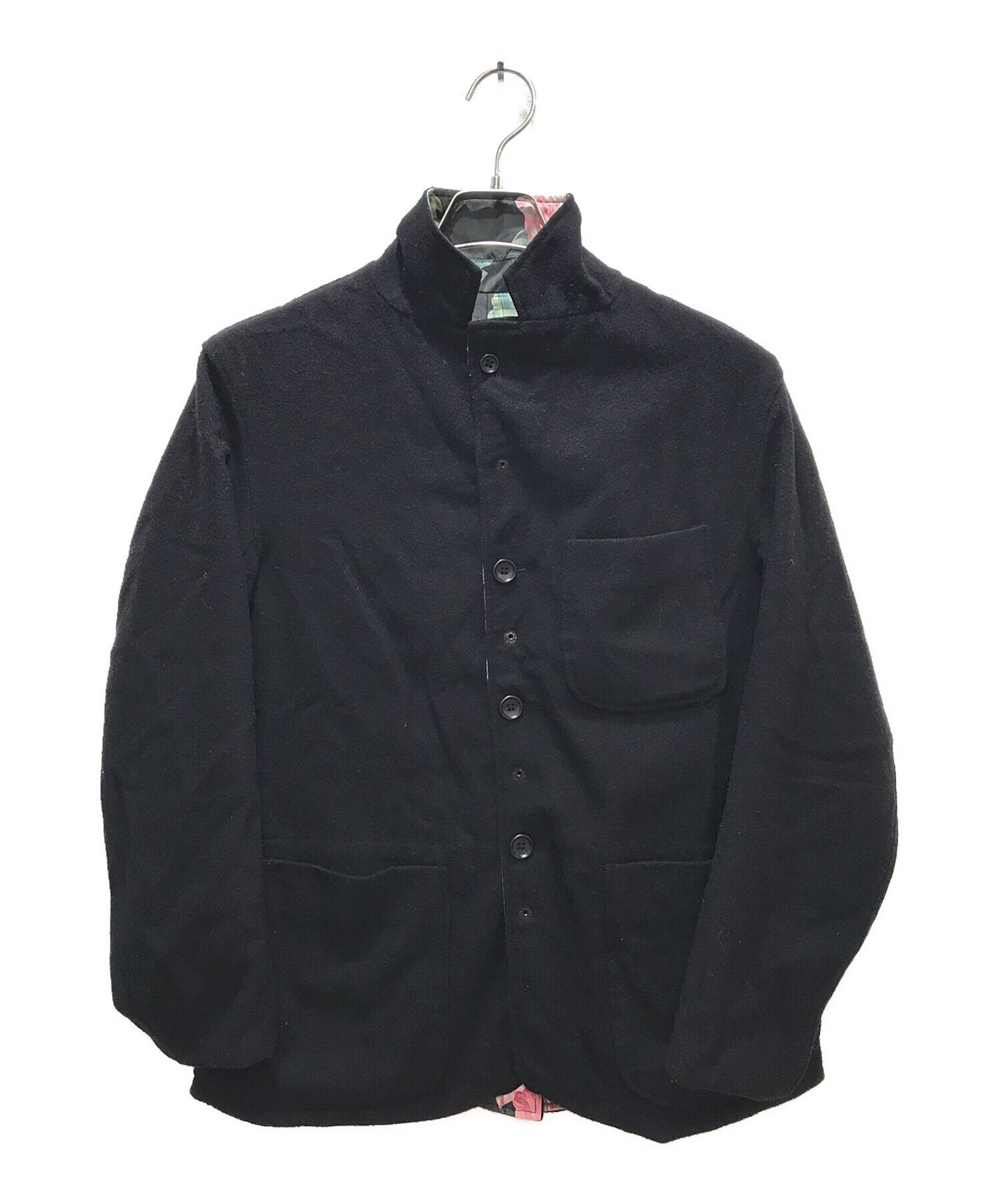 Engineered Garments (エンジニアドガーメンツ) ボタニカル柄リバーシブルテーラードジャケット ブラック サイズ:XS
