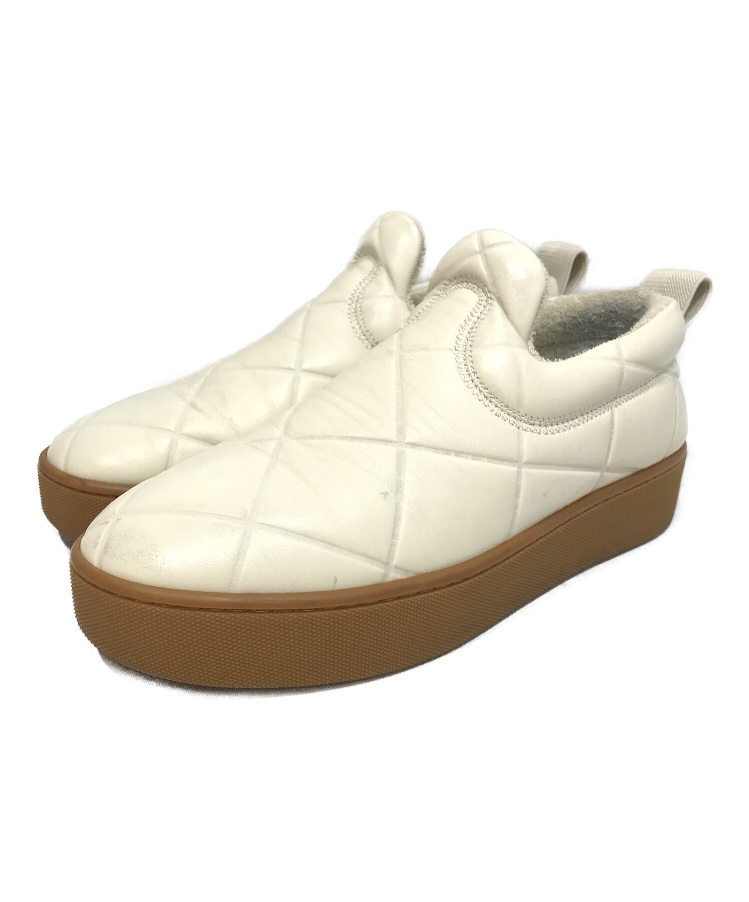 BOTTEGA VENETA (ボッテガベネタ) BV QUILT QUILTED NAPPA SNEAKERS アイボリー サイズ:37.5