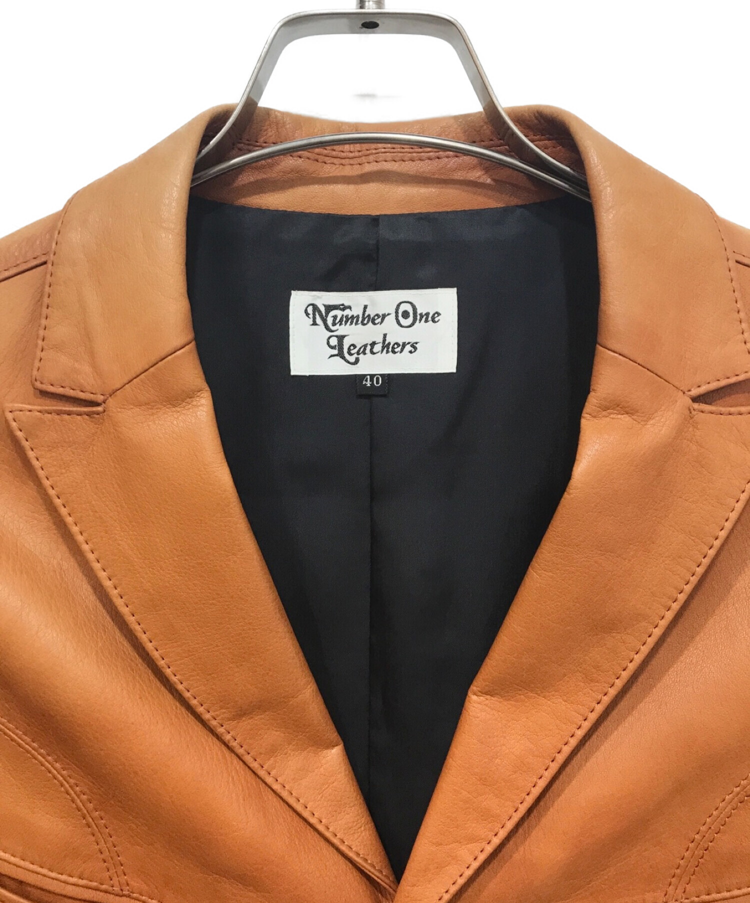 Number One Leathers by RED MOON (レッドムーン) コンチネンタルレザー・テーラードシャツジャケット ブラウン  サイズ:40