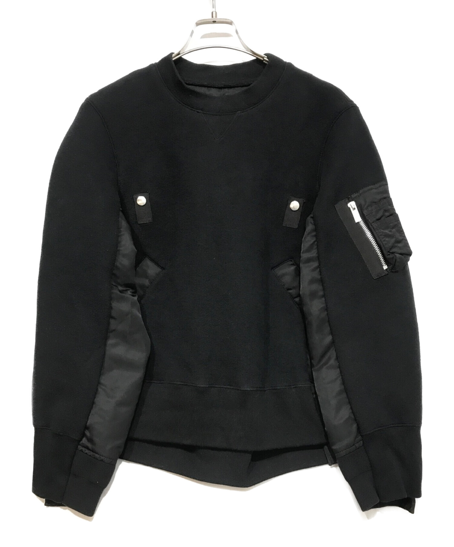 sacai (サカイ) Nylon Twill Mix Pullover ブラック サイズ:2