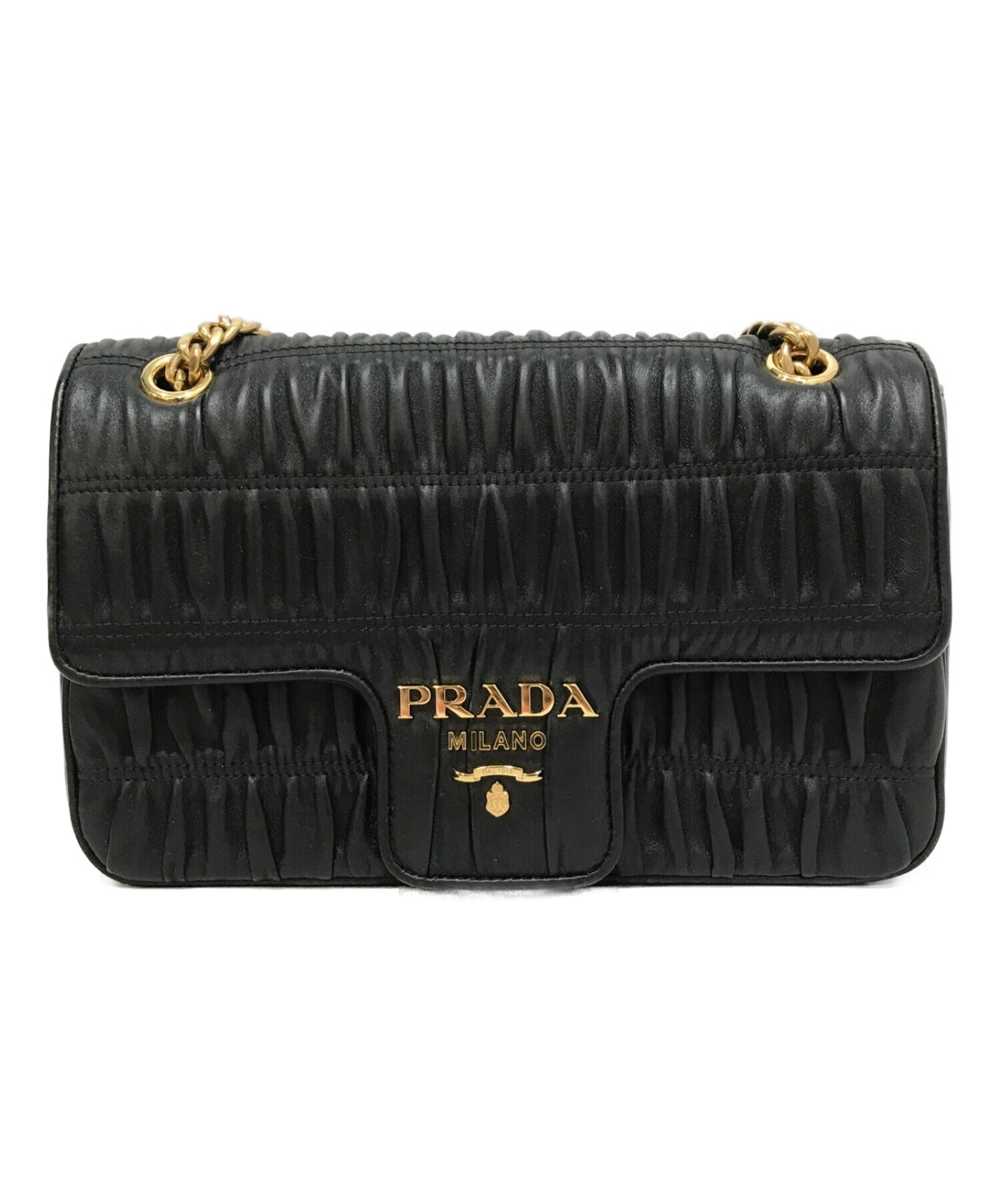 中古・古着通販】PRADA (プラダ) ナッパゴフレチェーンショルダー