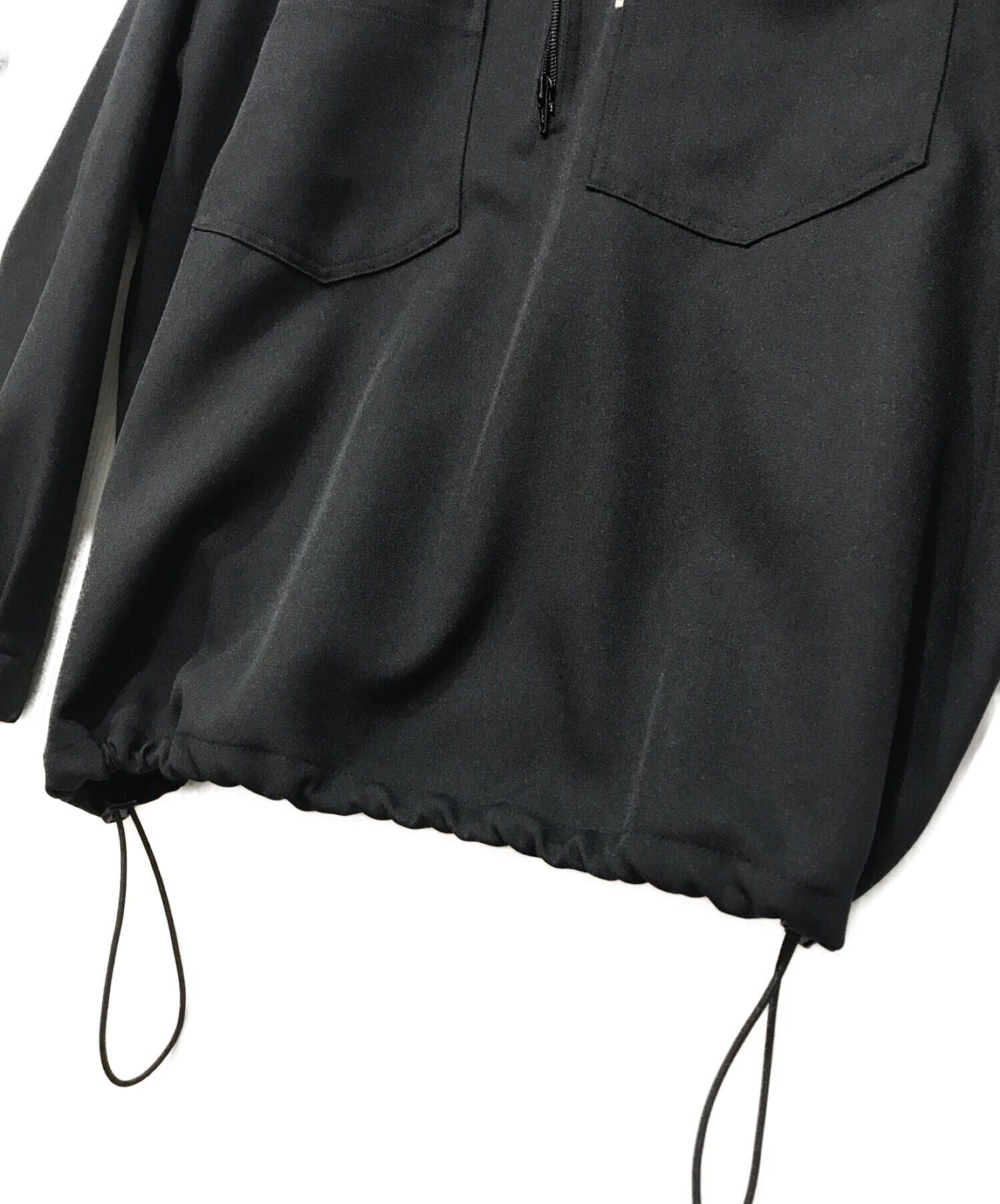 COOTIE PRODUCTIONS (クーティープロダクツ) Polyester Twill Half Zip Work L／S Shirt  ブラック サイズ:M