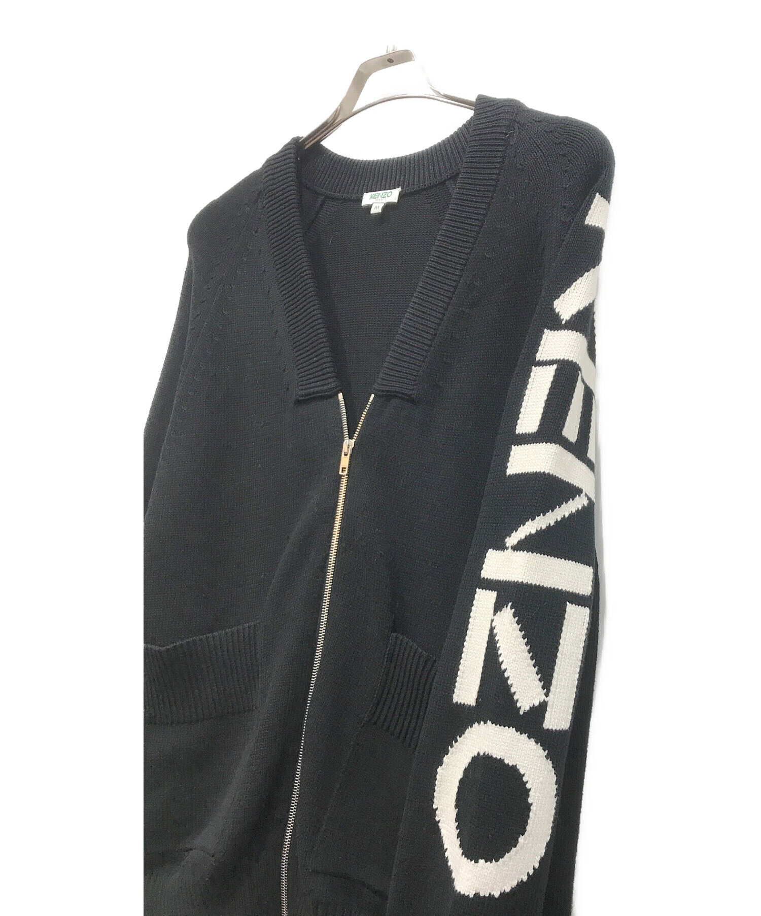 中古・古着通販】KENZO (ケンゾー) ジップアップカーディガン ブラック