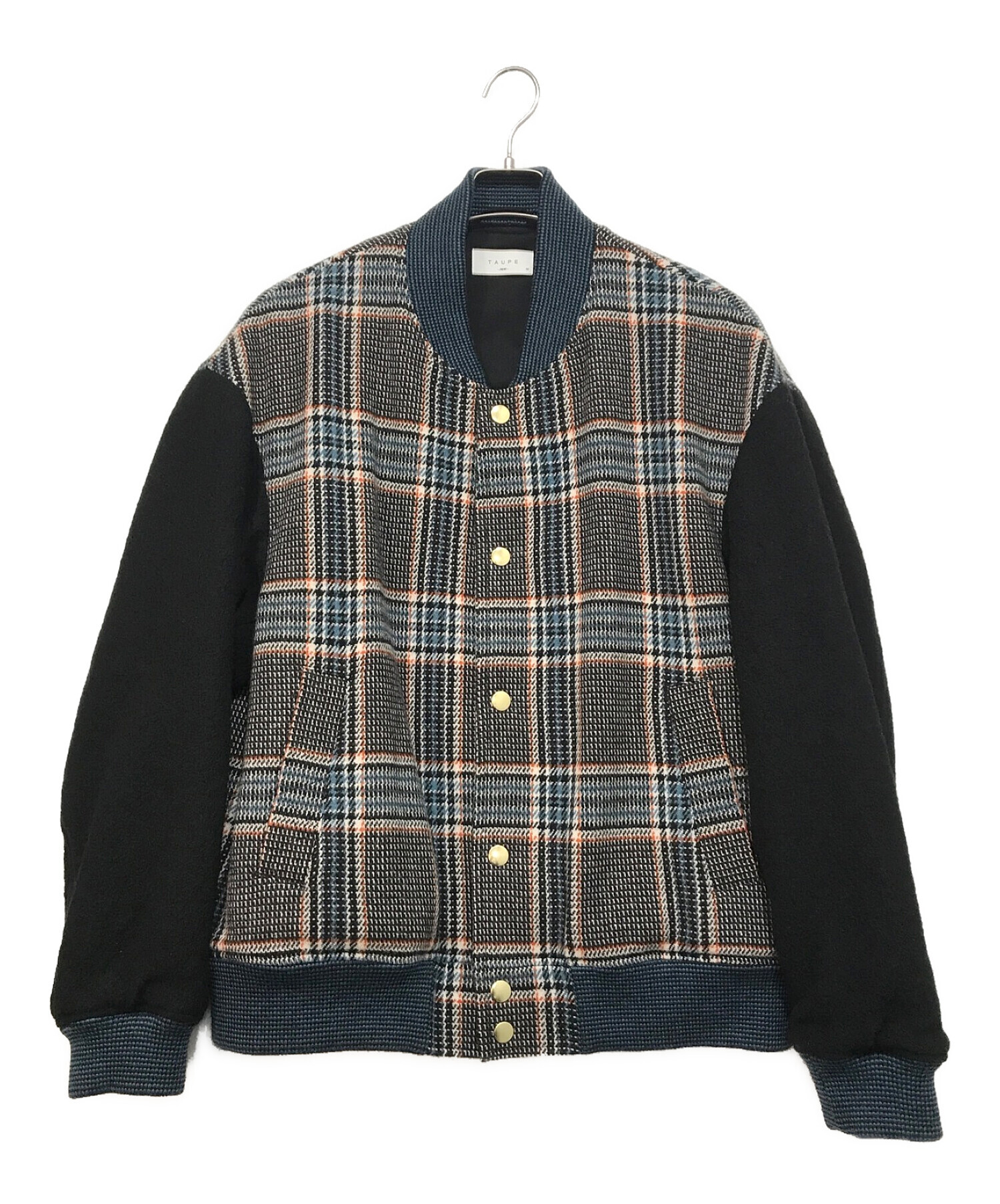 taupe (トープ) Vintage Check Stadium Jacket ネイビー サイズ:03