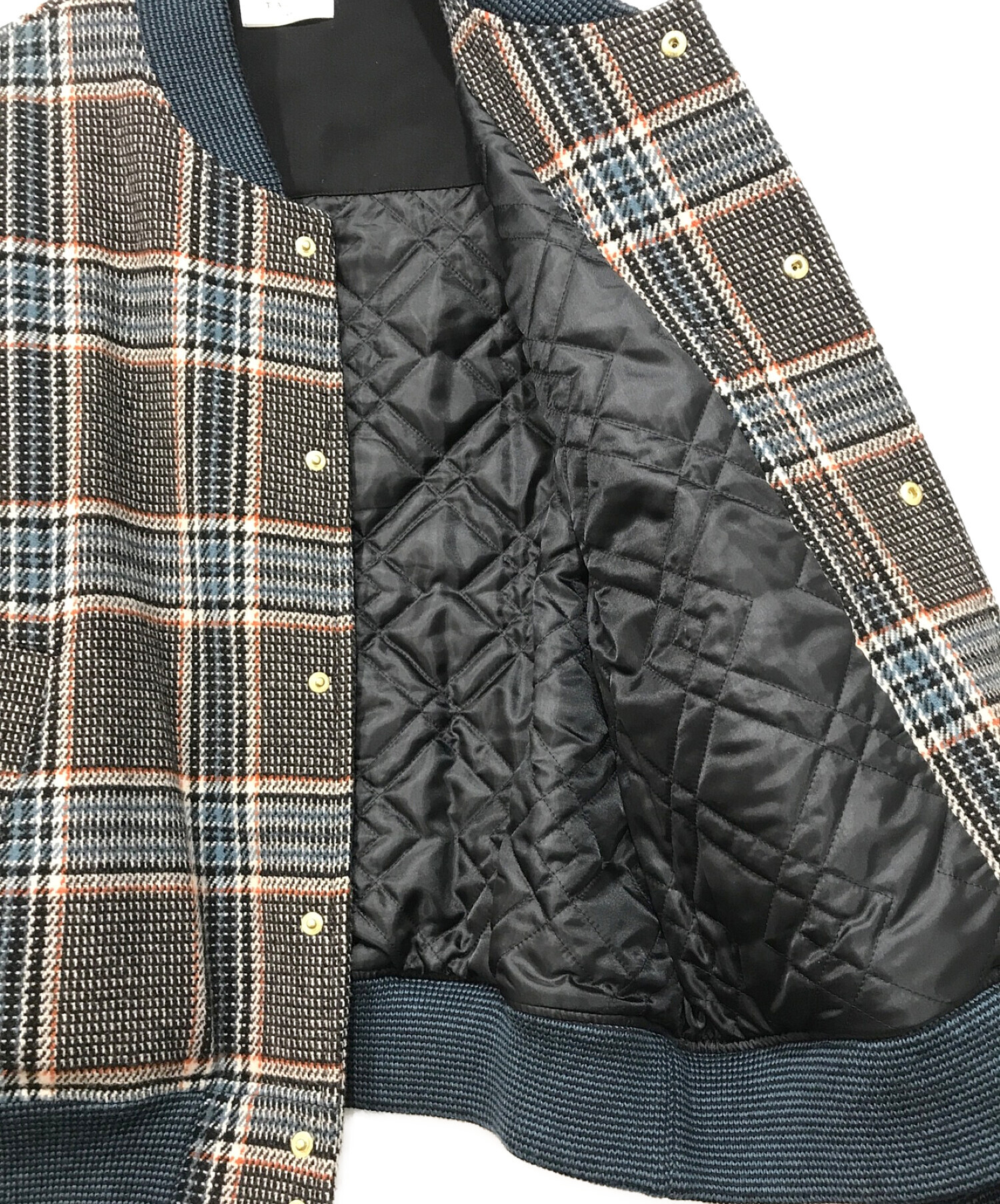 taupe (トープ) Vintage Check Stadium Jacket ネイビー サイズ:03