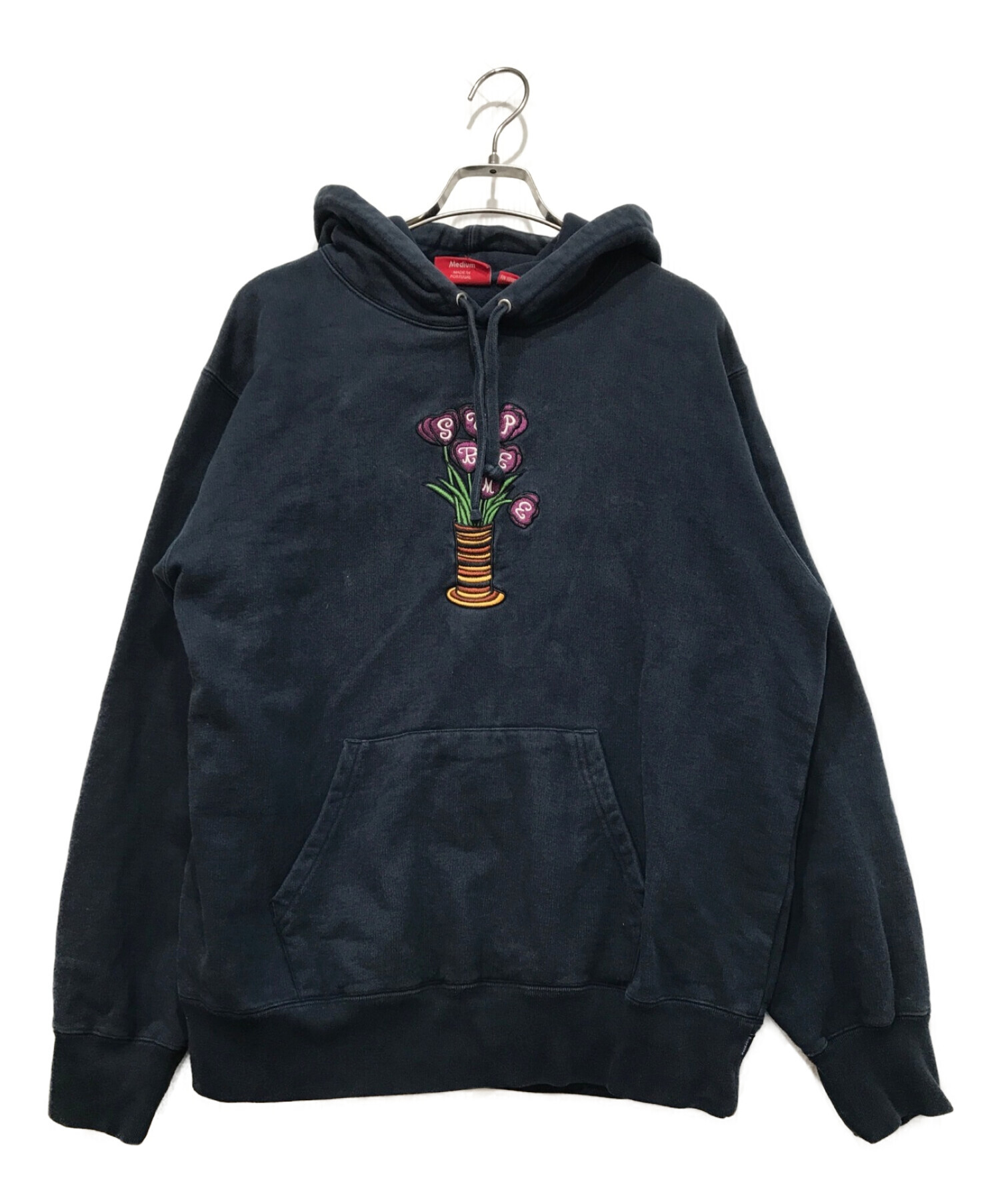 supreme Hooded Sweatshirt Black Flowers