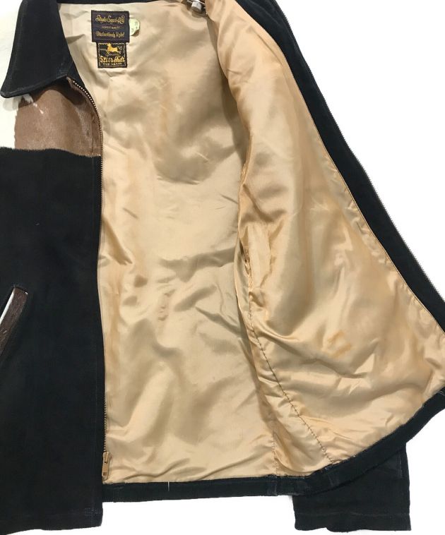 STYLE EYES (スタイルアイズ) ハラコスウェードジャケット ブラック×ブラウン サイズ:36