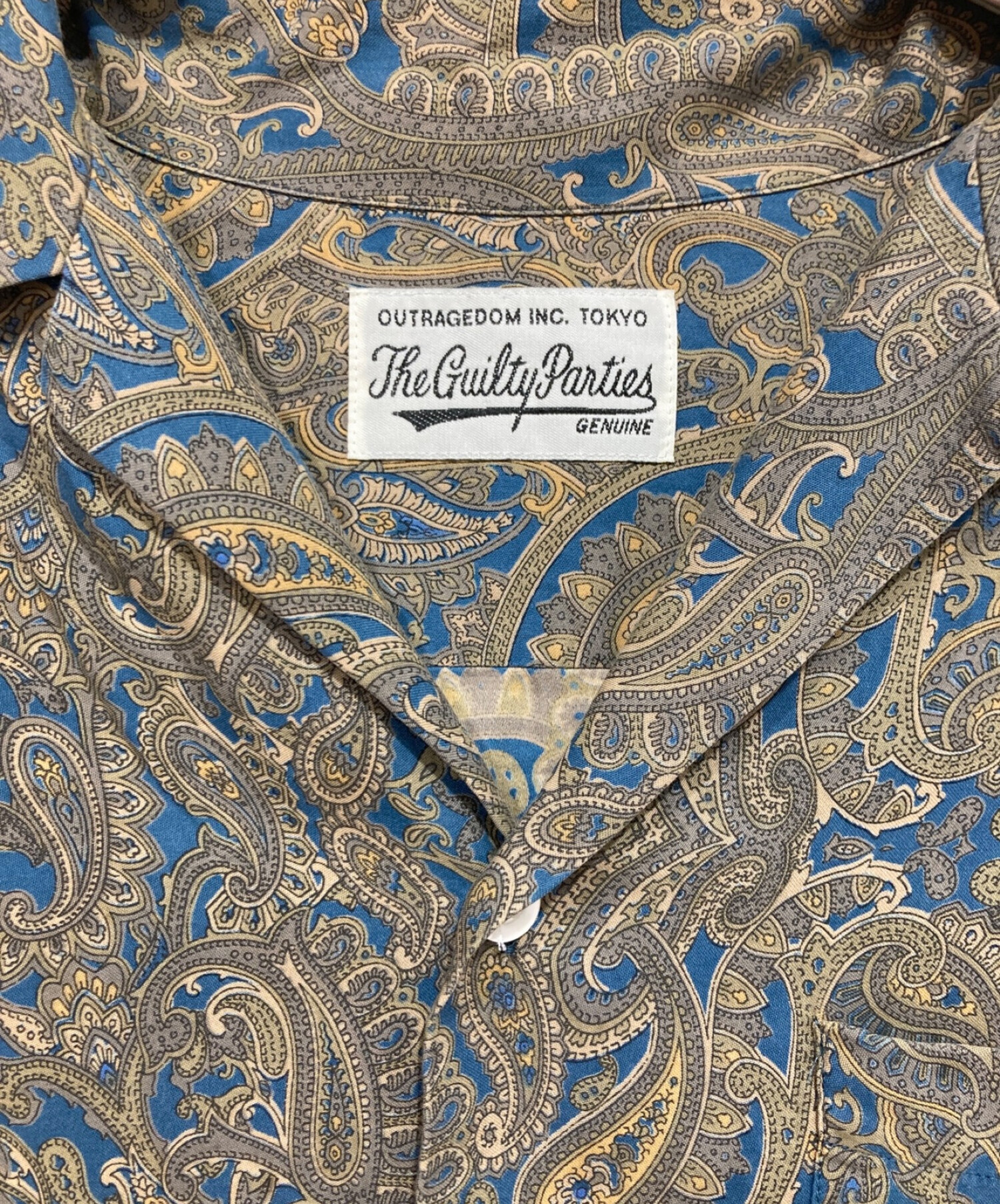 WACKO MARIA (ワコマリア) PAISLEY OPEN COLLAR SHIRT ベージュ×ブルー サイズ:L