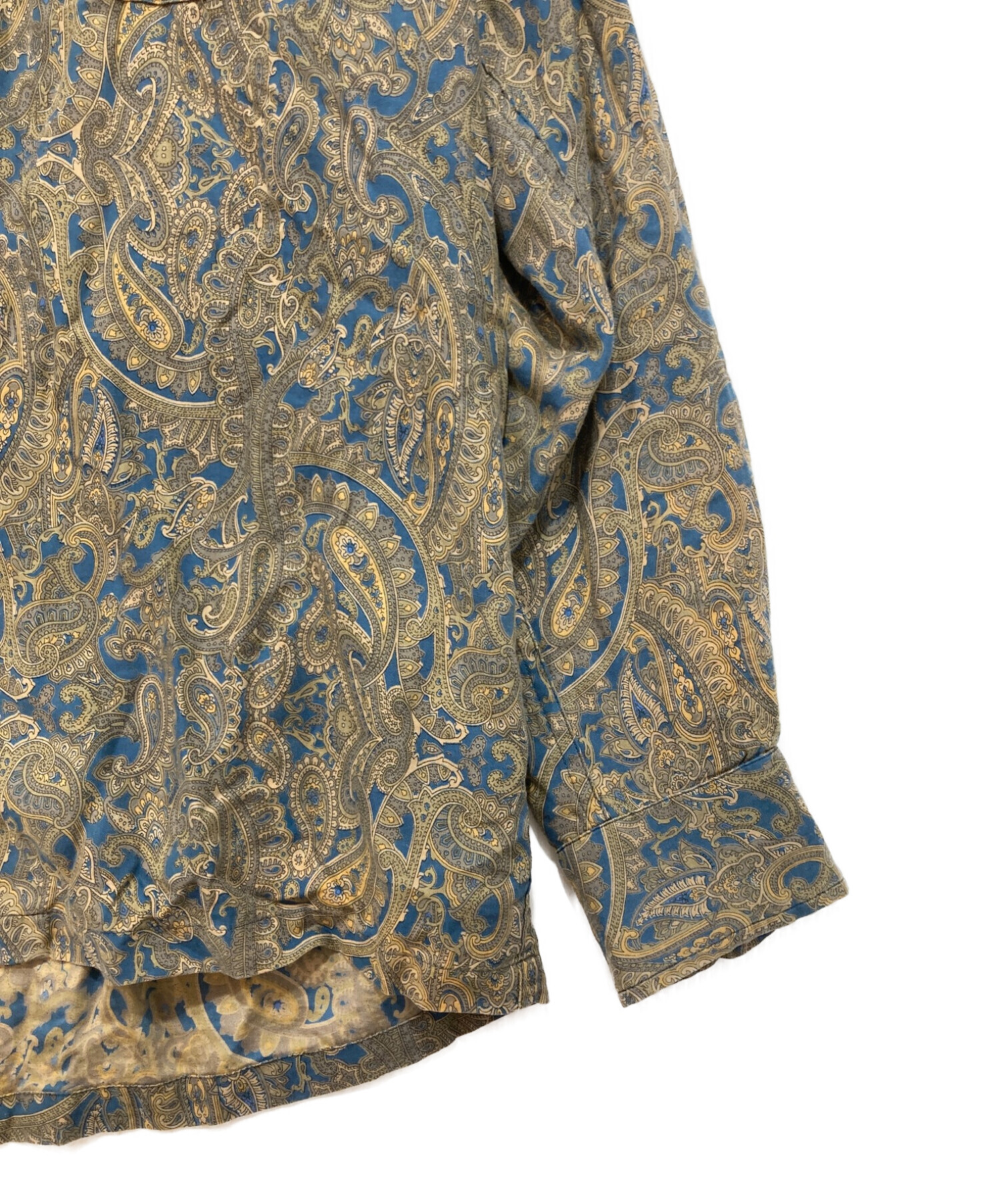 WACKO MARIA (ワコマリア) PAISLEY OPEN COLLAR SHIRT ベージュ×ブルー サイズ:L