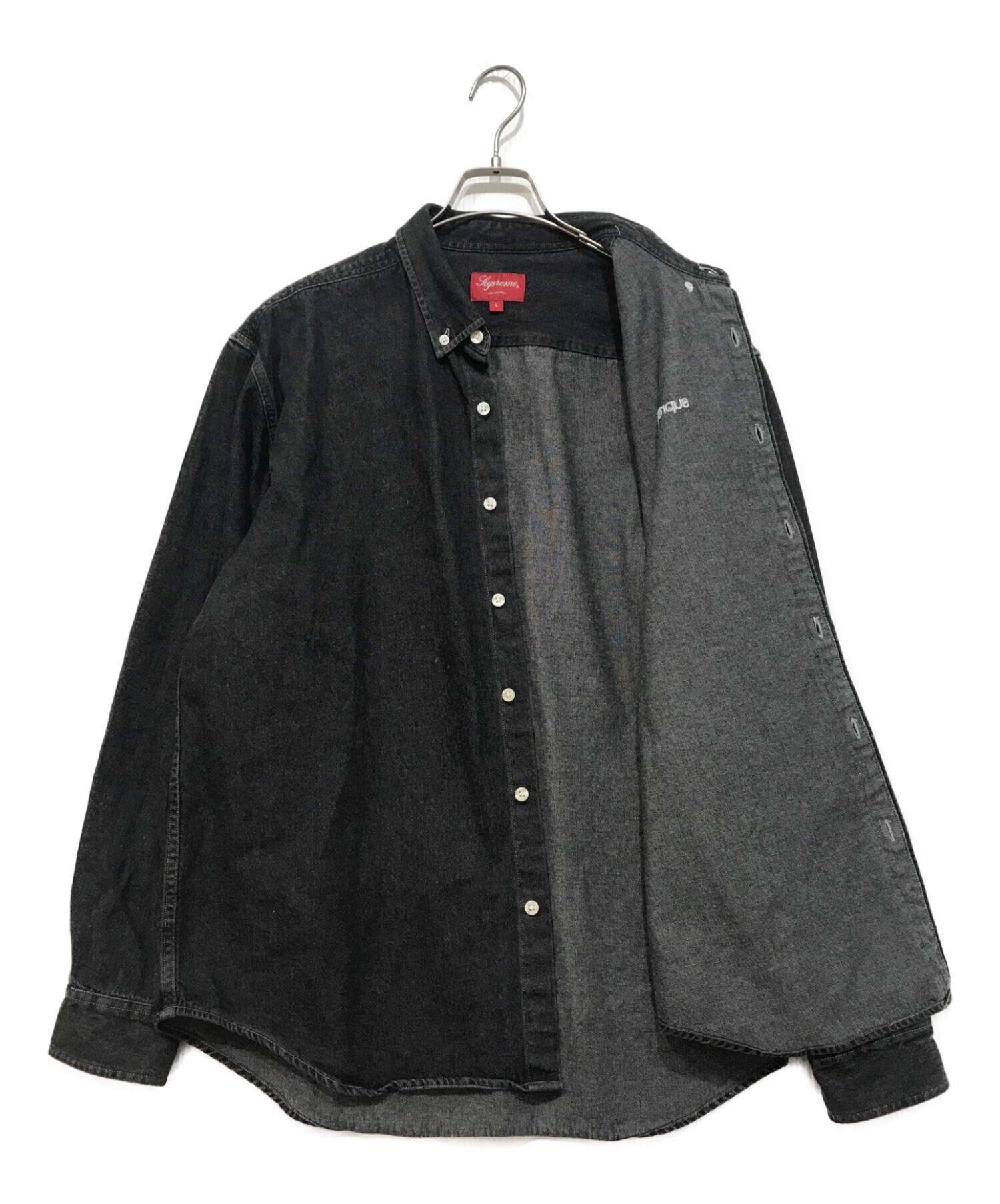 SUPREME (シュプリーム) Classic Logo Denim Shirt ブラック サイズ:L