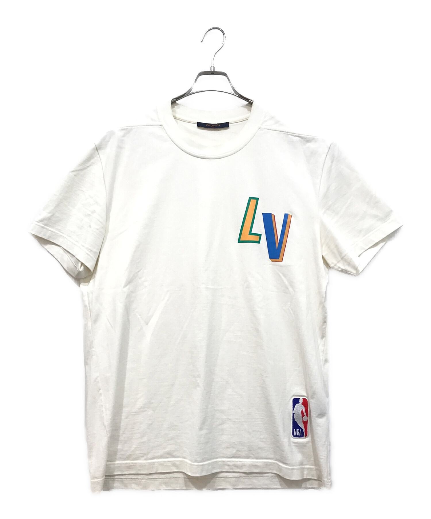 LOUIS VUITTON (ルイ ヴィトン) NBA (エヌビーエー) レタープリントTシャツ ホワイト サイズ:L