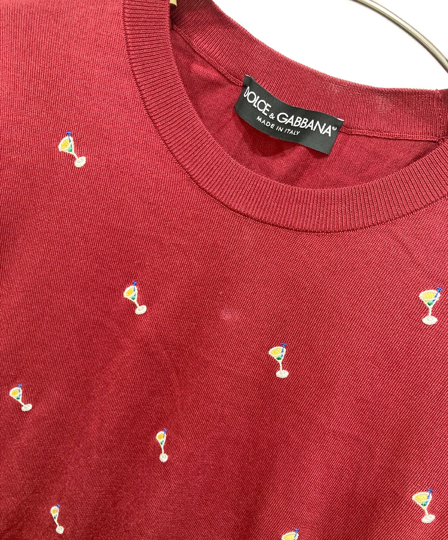 DOLCE & GABBANA (ドルチェ＆ガッバーナ) 刺繍シルクニット ボルドー サイズ:44