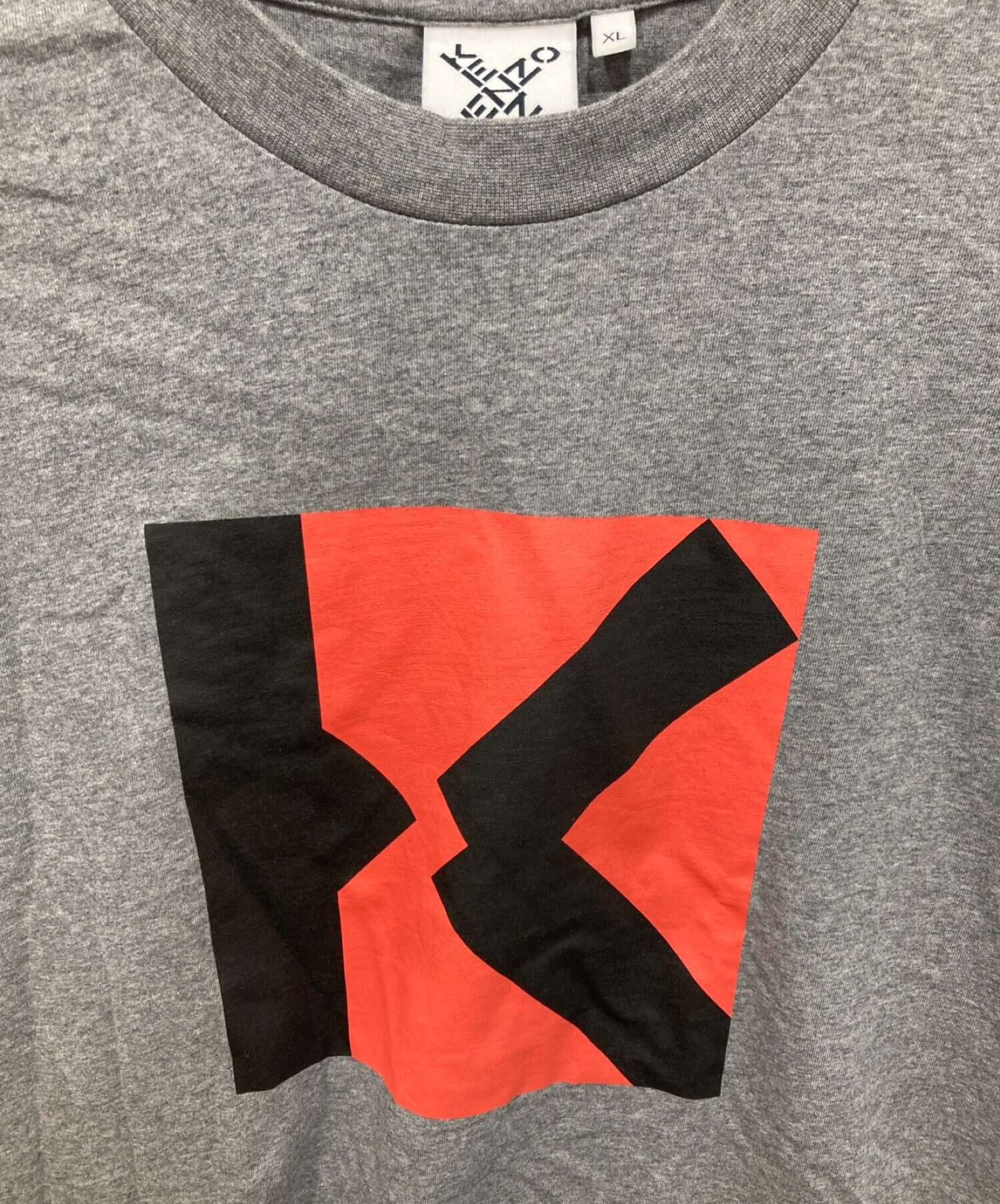 KENZO (ケンゾー) オーバーサイズブロックロゴTシャツ グレー サイズ:XL