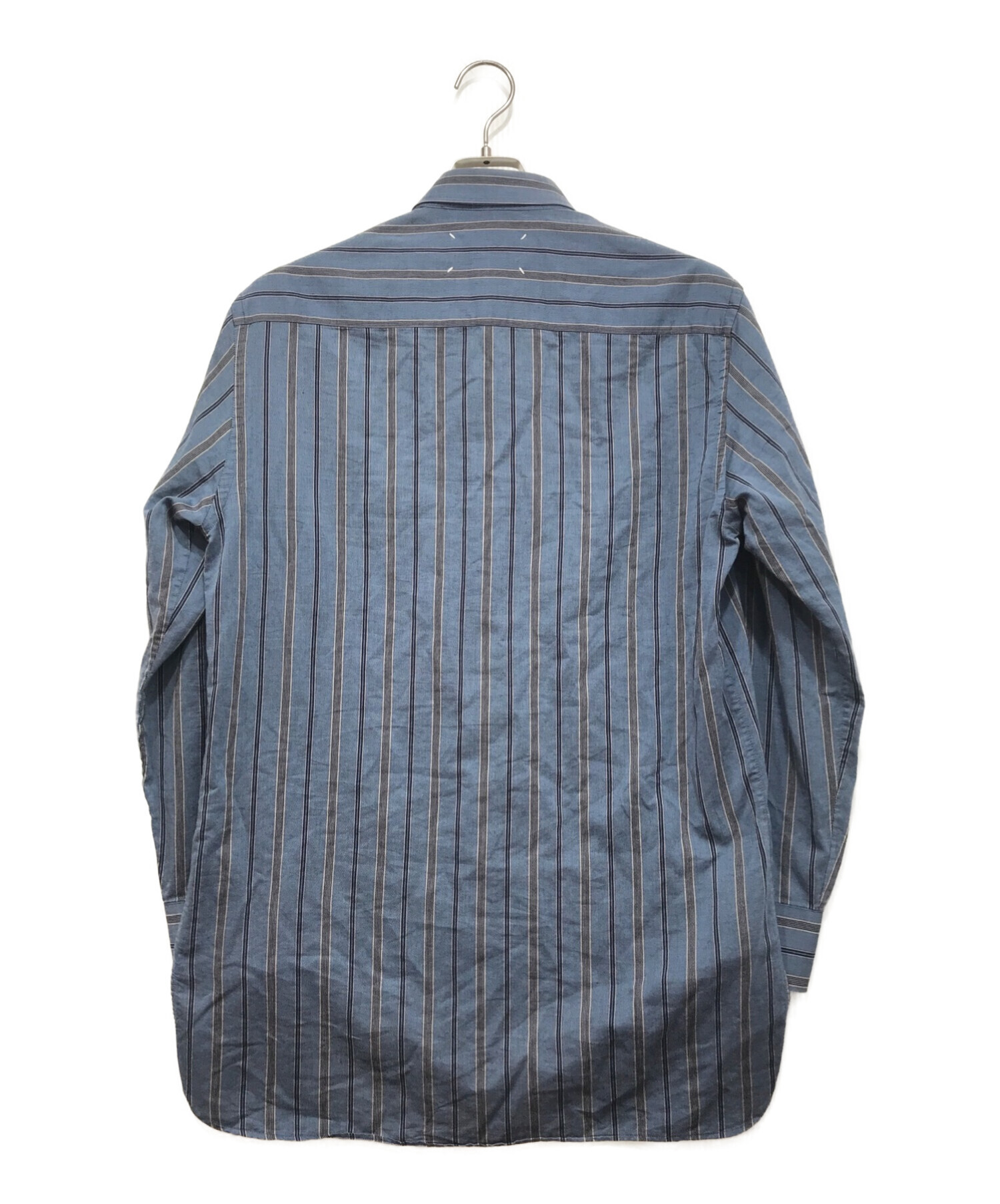 Maison Margiela (メゾンマルジェラ) コットンストライプシャツ ブルー サイズ:39